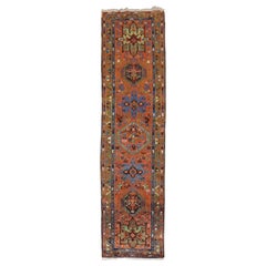 Traditional 20th Century Persian Heriz Tribal Wool Oriental Runner