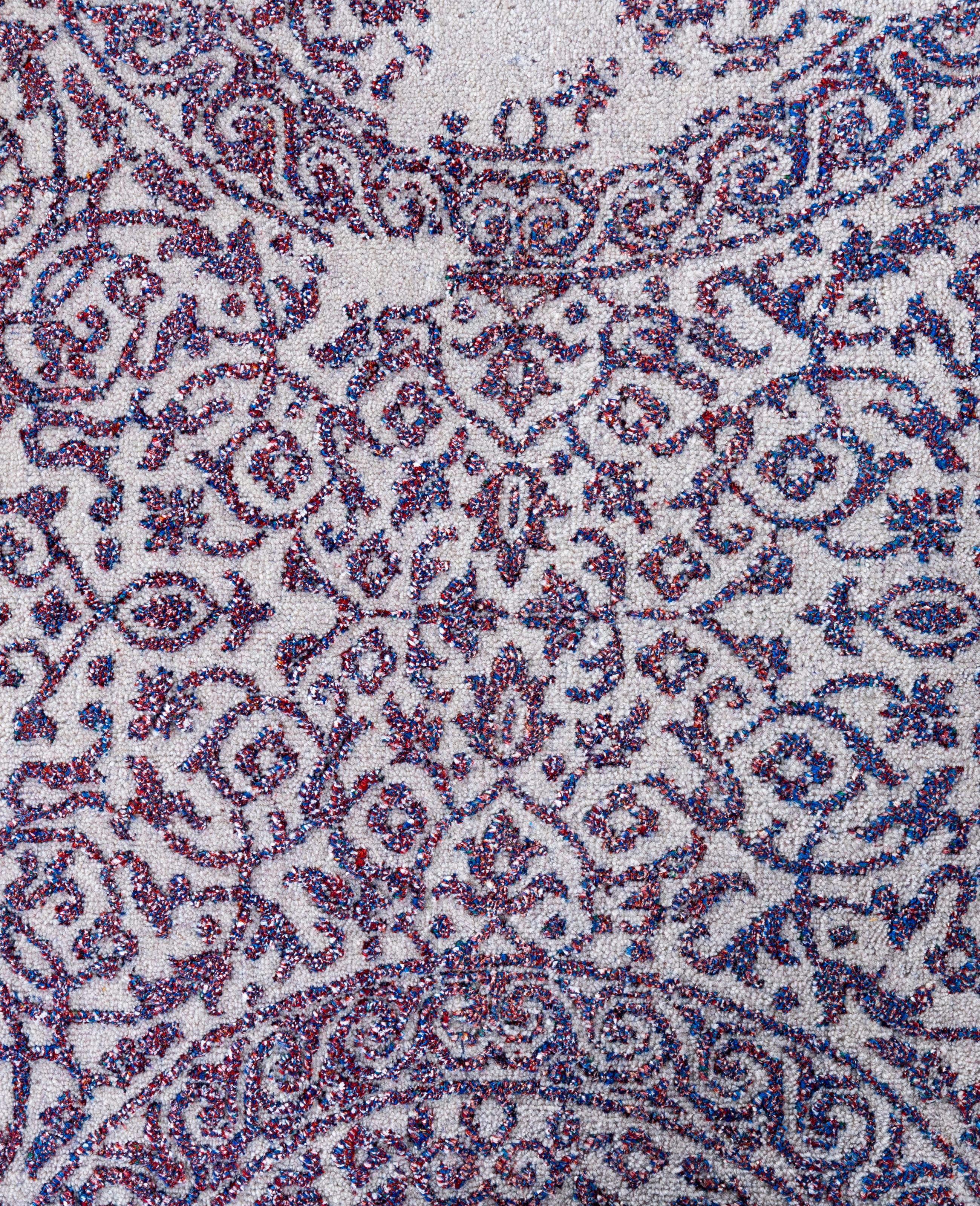 Indien Tapis traditionnel abstrait violet noué à la main 9' 0
