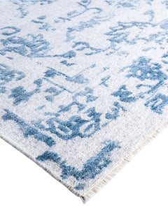 Traditional Abstract Silk Hand Knotted Beige Area Rug 7' 10" x 9' 10"