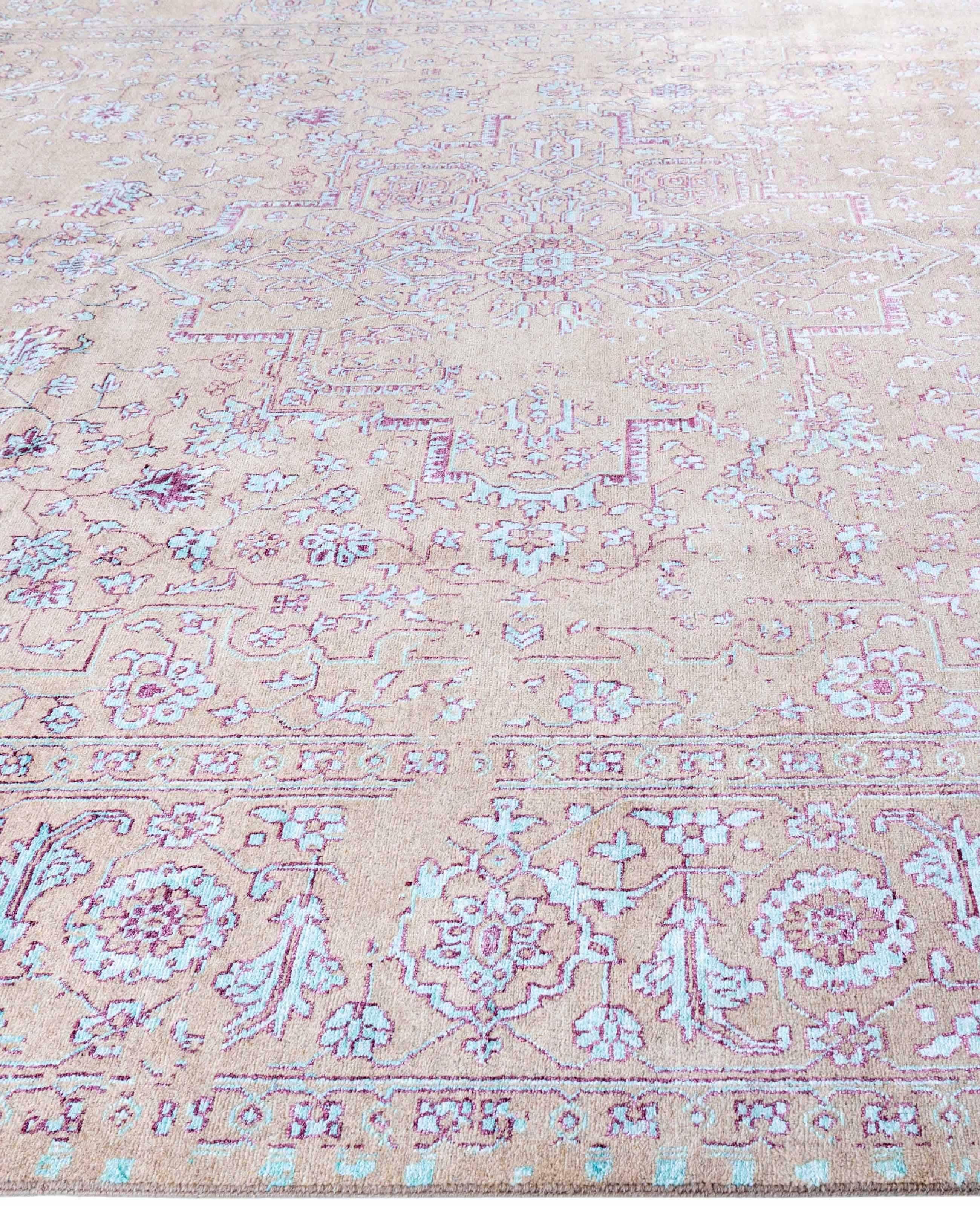 Annodato a mano Traditional Abstract Silk Hand Knoted Brown Area Rugs 8' 10