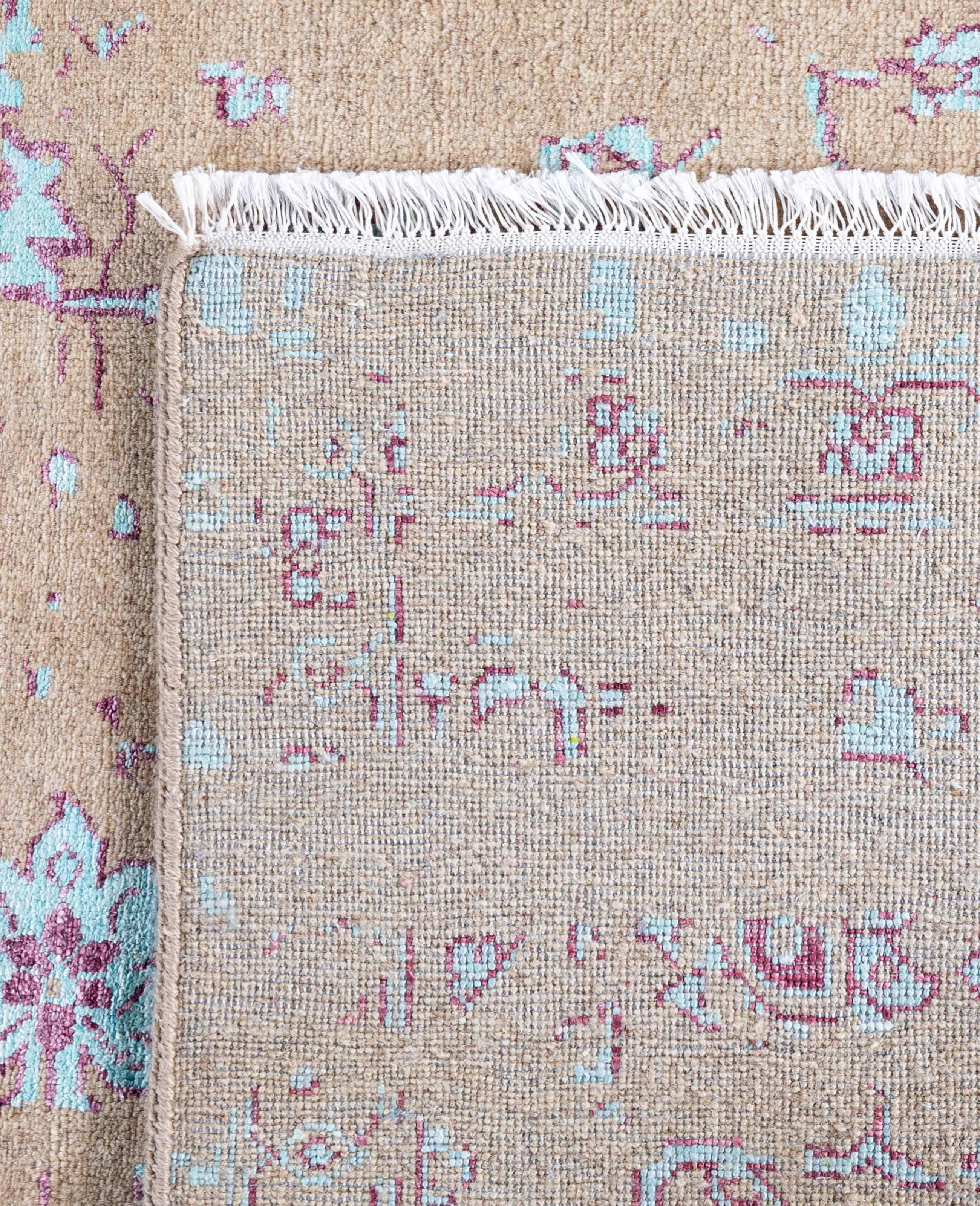 Traditional Abstract Silk Hand Knoted Brown Area Rugs 8' 10