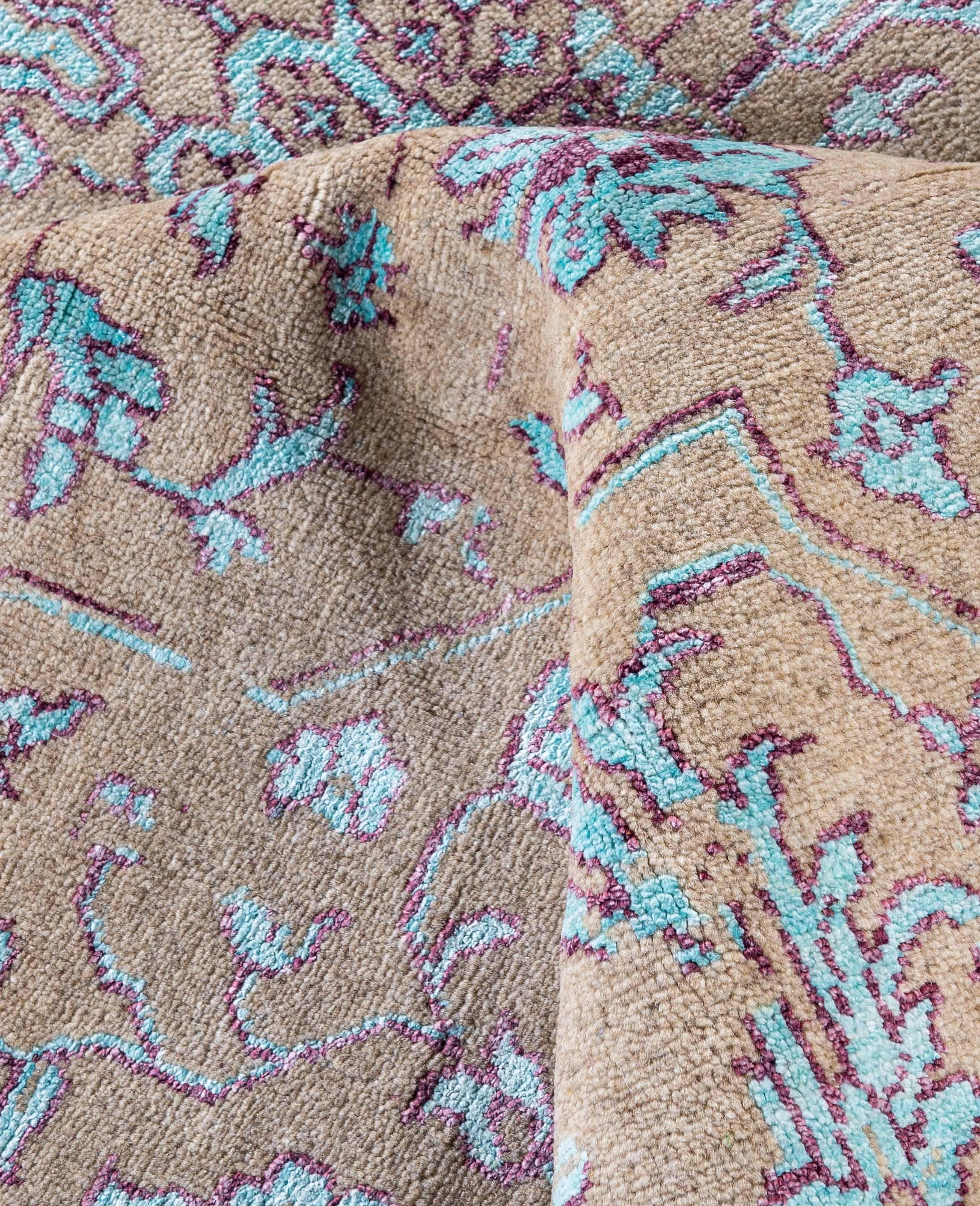 Seta Traditional Abstract Silk Hand Knoted Brown Area Rugs 8' 10