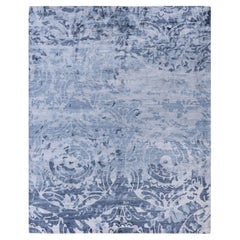 Traditional Abstract Silk Hand Knotted Ivory Area Rugs 8' 2" x 10' 2"