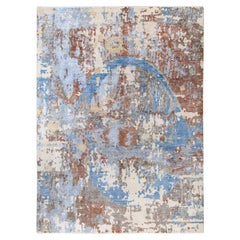 Traditional Abstract Silk Hand Knotted Ivory Area Rug 9' 0" x 12' 4"