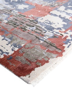 Traditional Abstract Silk, Wool Hand Knotted Beige Area Rug 9' 2" x 12' 2"