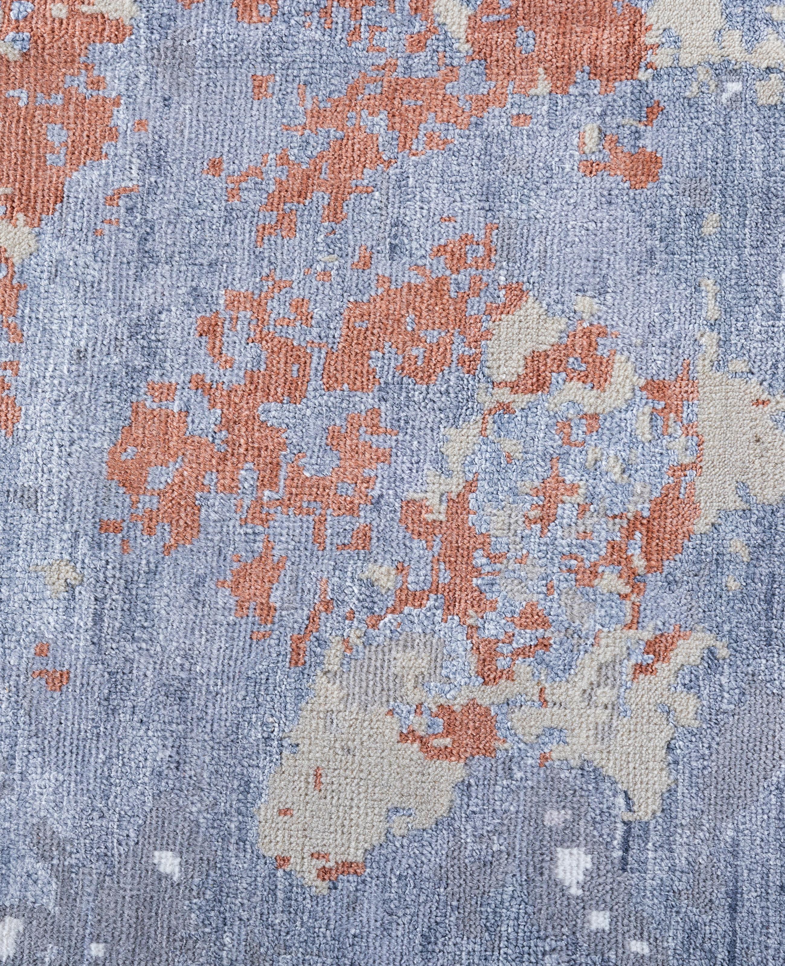 Indiano Traditional Abstract Silk, Wool Hand Knotted Beige Area Rugs 9' 2
