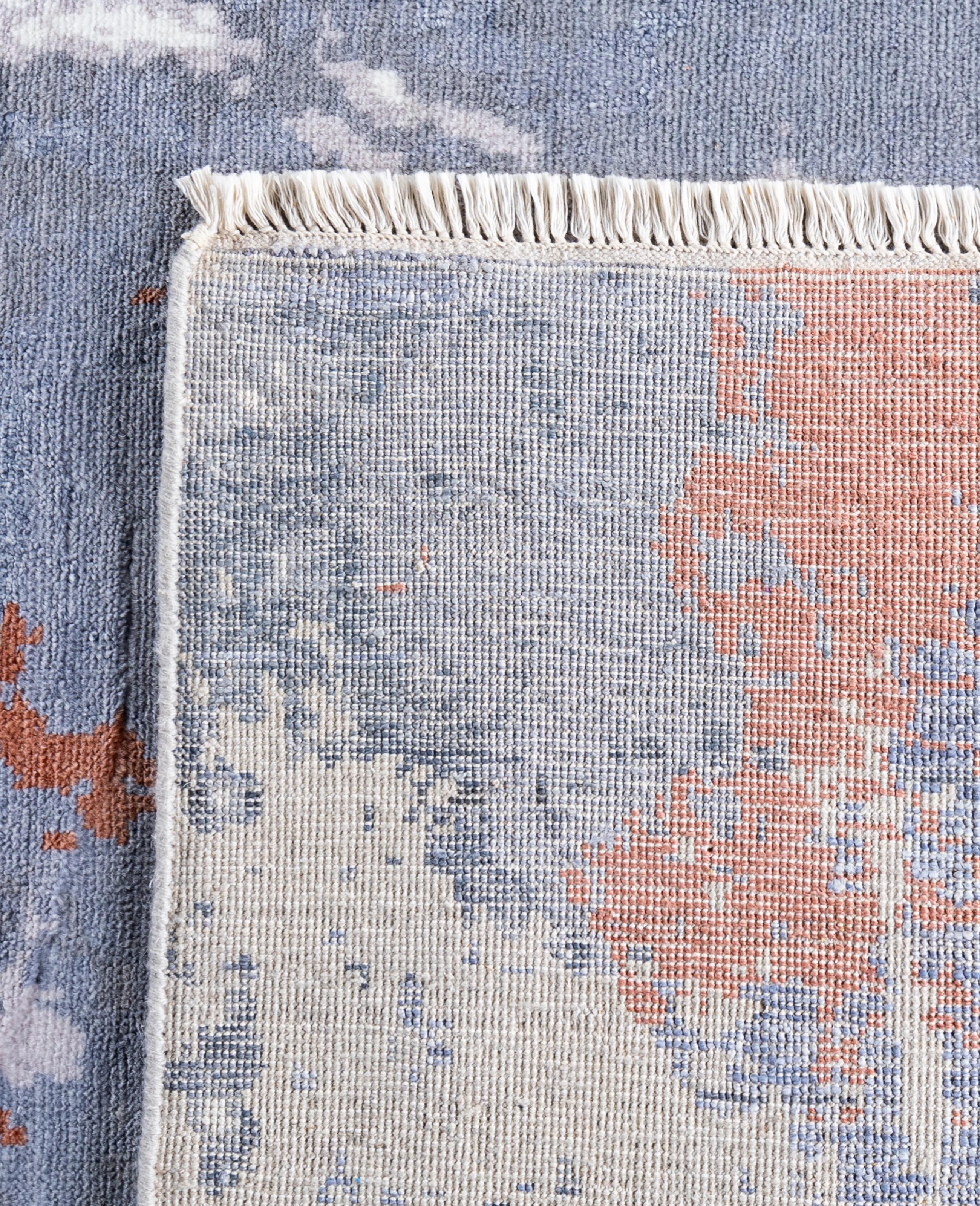 Traditional Abstract Silk, Wool Hand Knotted Beige Area Rugs 9' 2