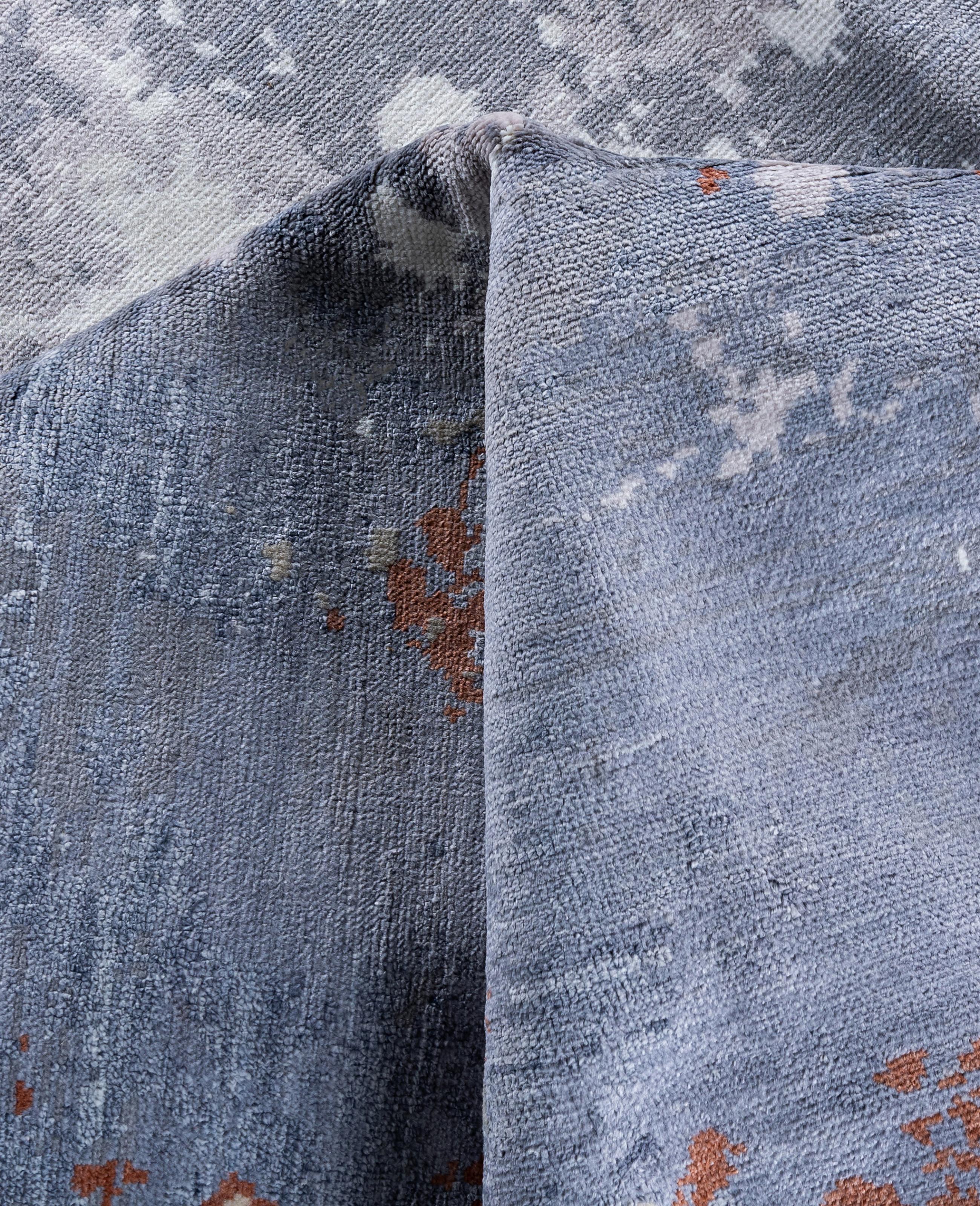 Lana Traditional Abstract Silk, Wool Hand Knotted Beige Area Rugs 9' 2