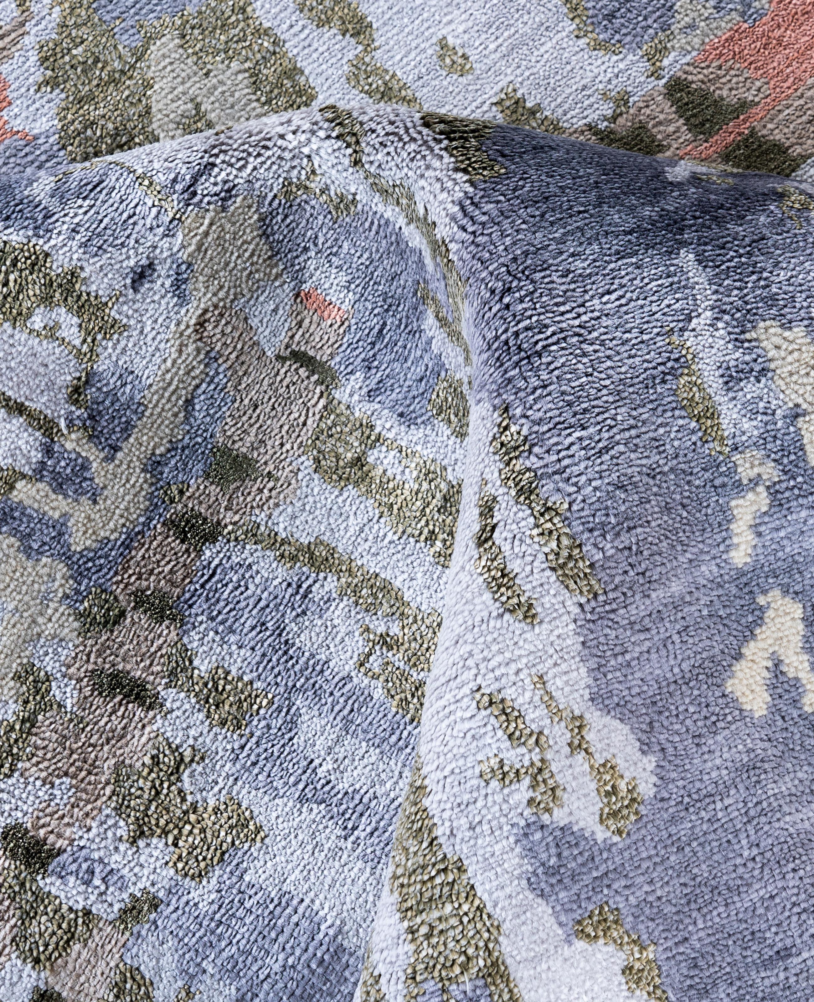 Lana Traditional Abstract Silk, Wool Hand Knotted Beige Area Rugs 9' 2