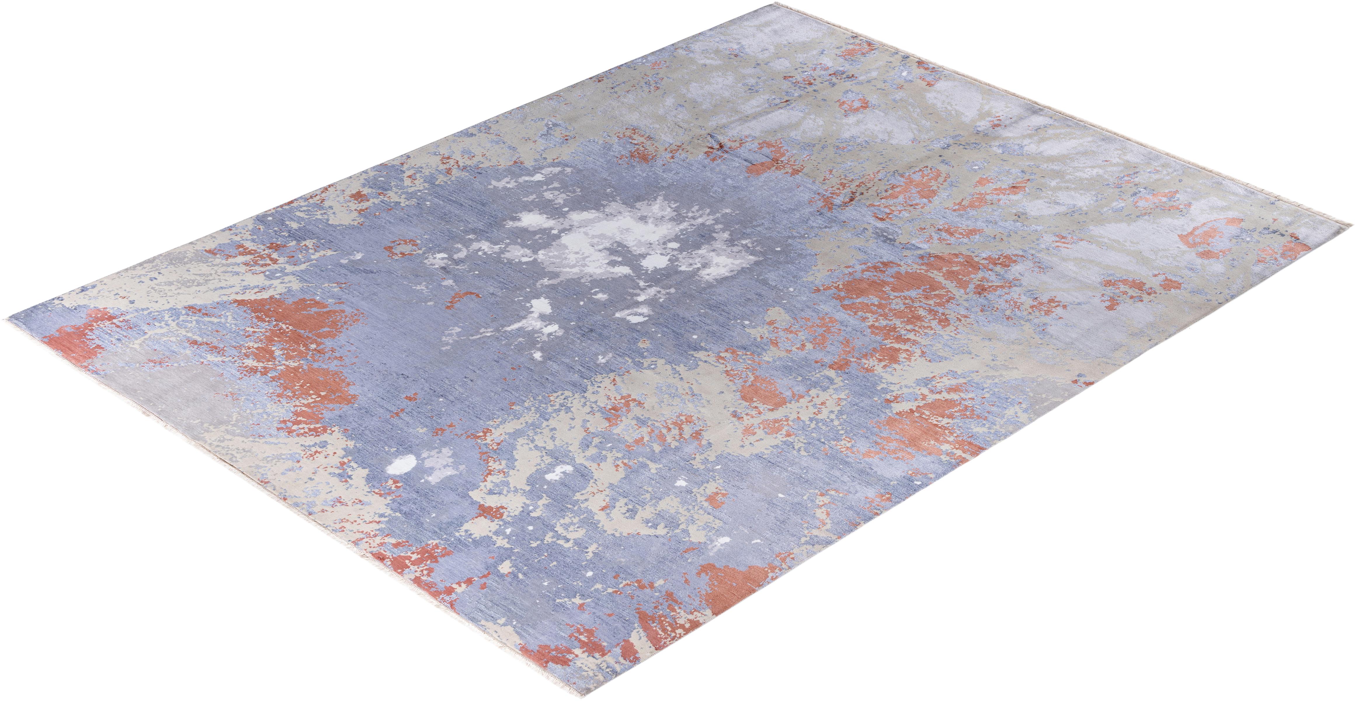 Traditional Abstract Silk, Wool Hand Knotted Beige Area Rugs 9' 2