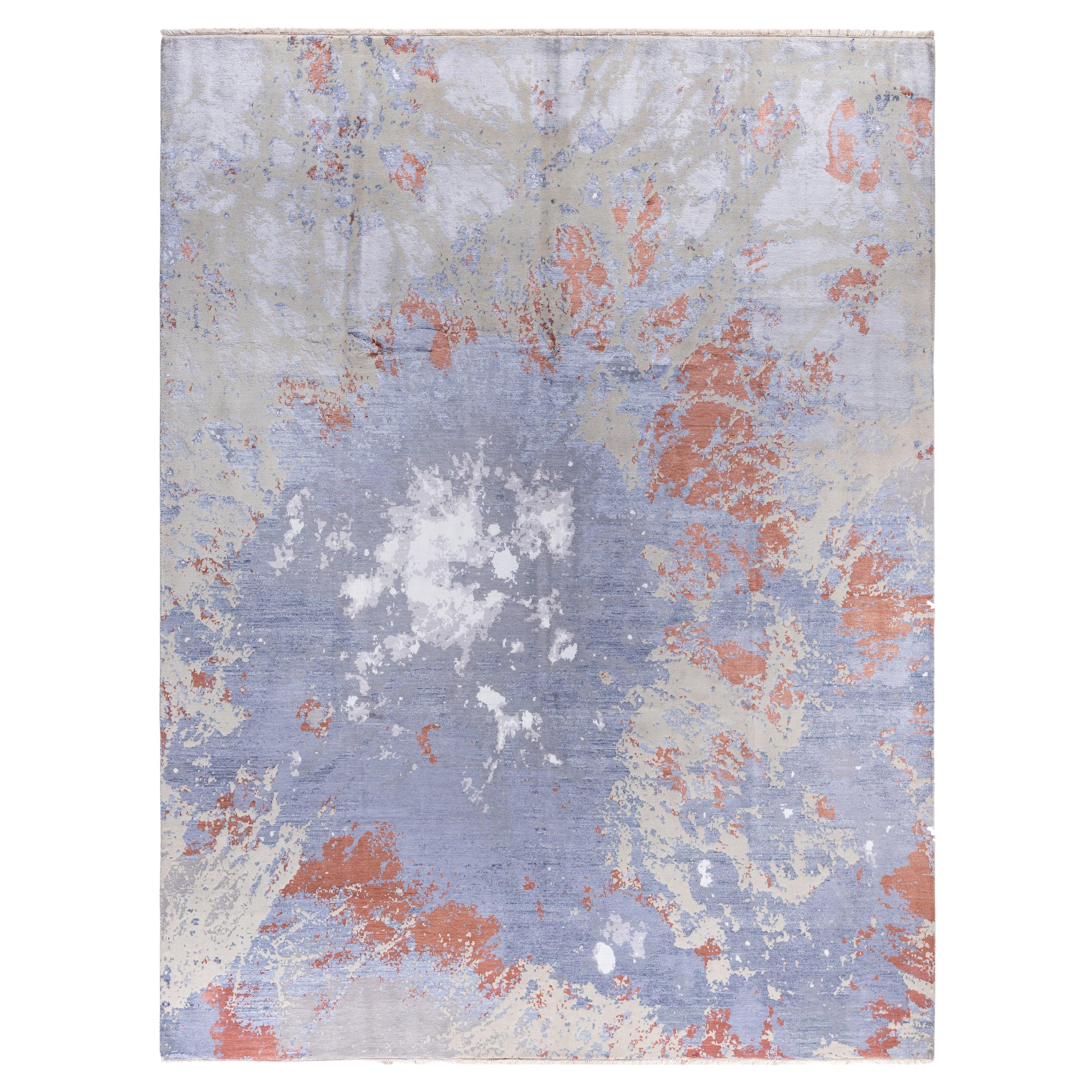 Traditional Abstract Silk, Wool Hand Knotted Beige Area Rugs 9' 2" x 12' 2"