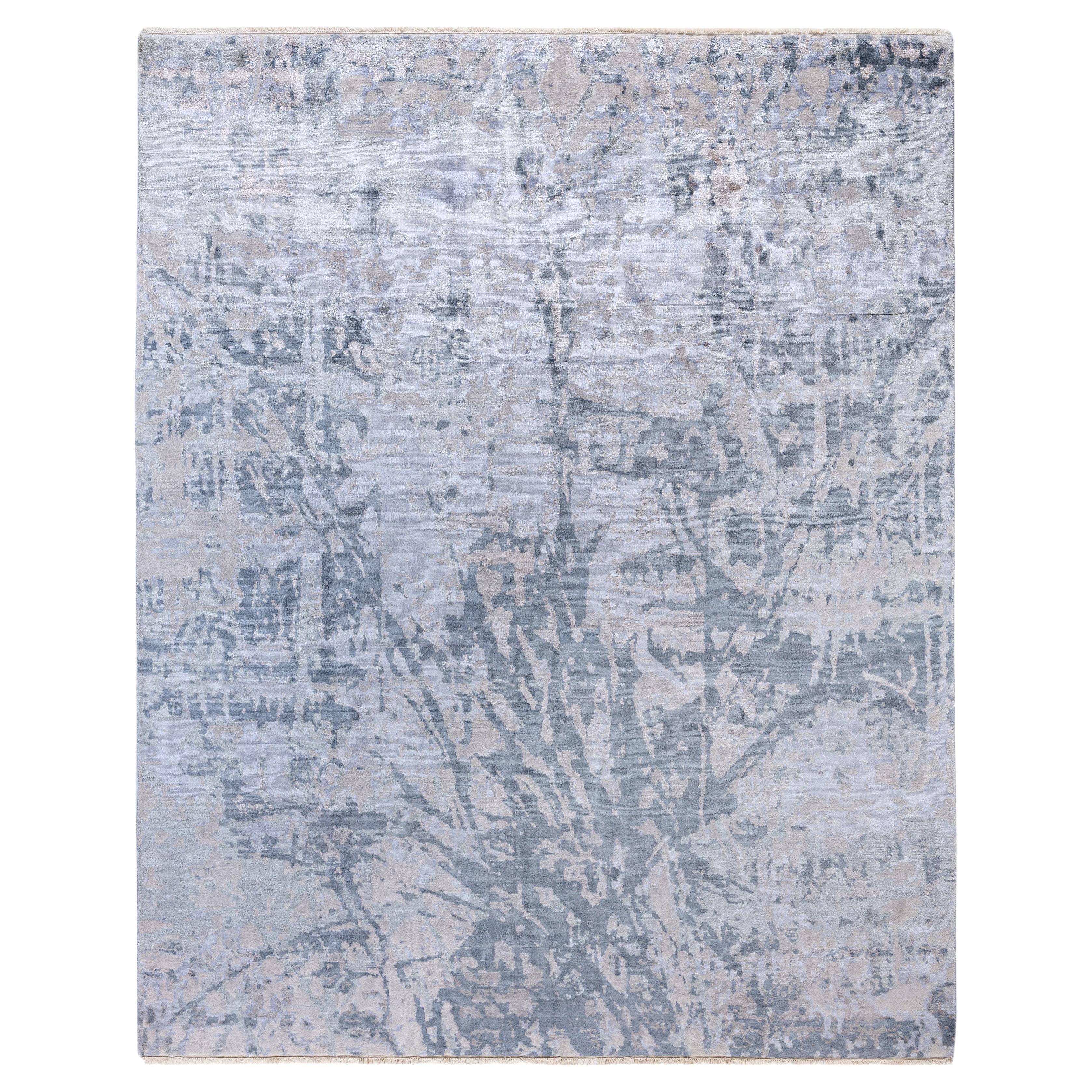 Traditional Abstract Silk, Wool Hand Knotted Gray Area Rugs 8' 1" x 10' 2"