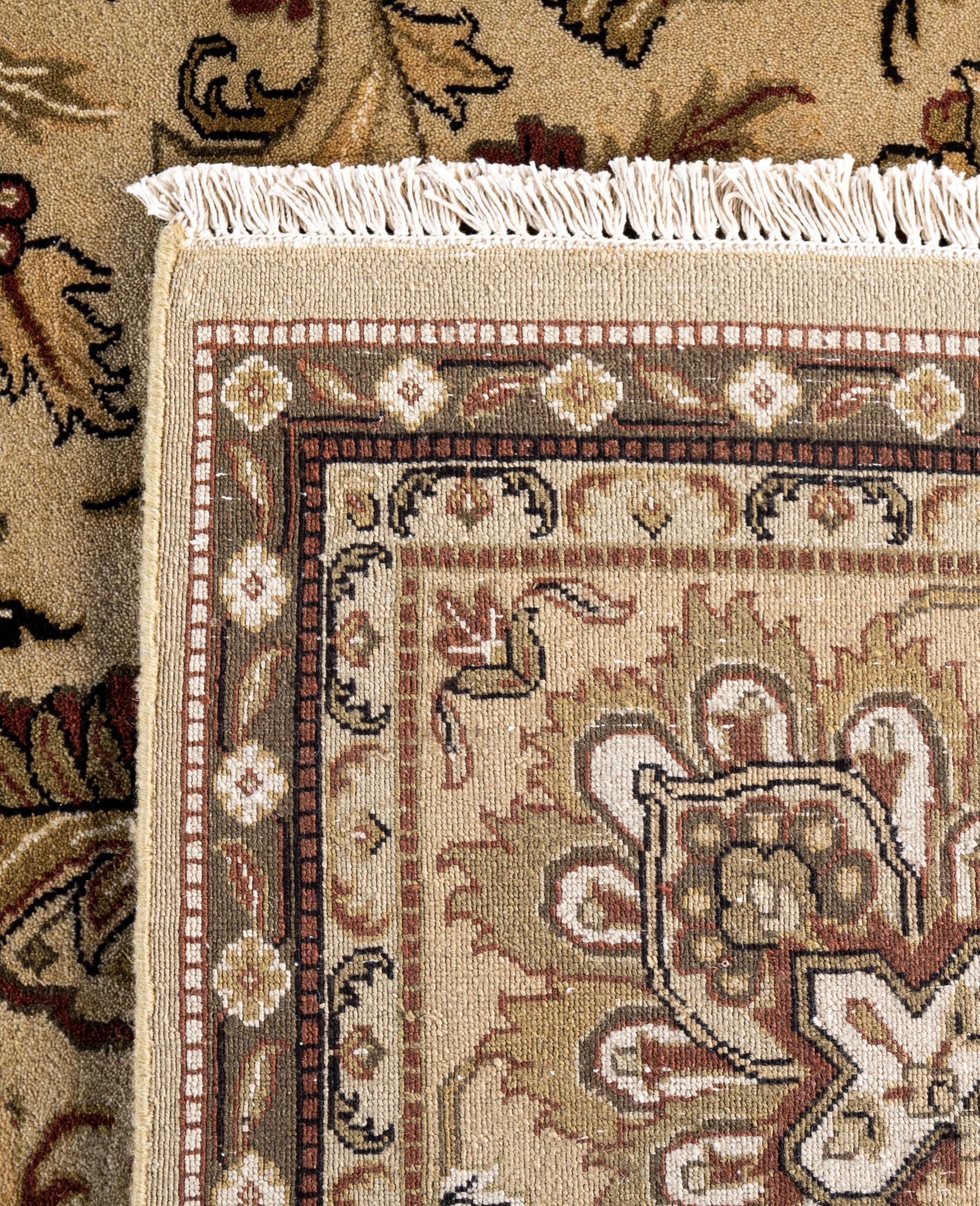 Traditional Abstract Wool Hand Knoted Brown Area Rugs 9' 1