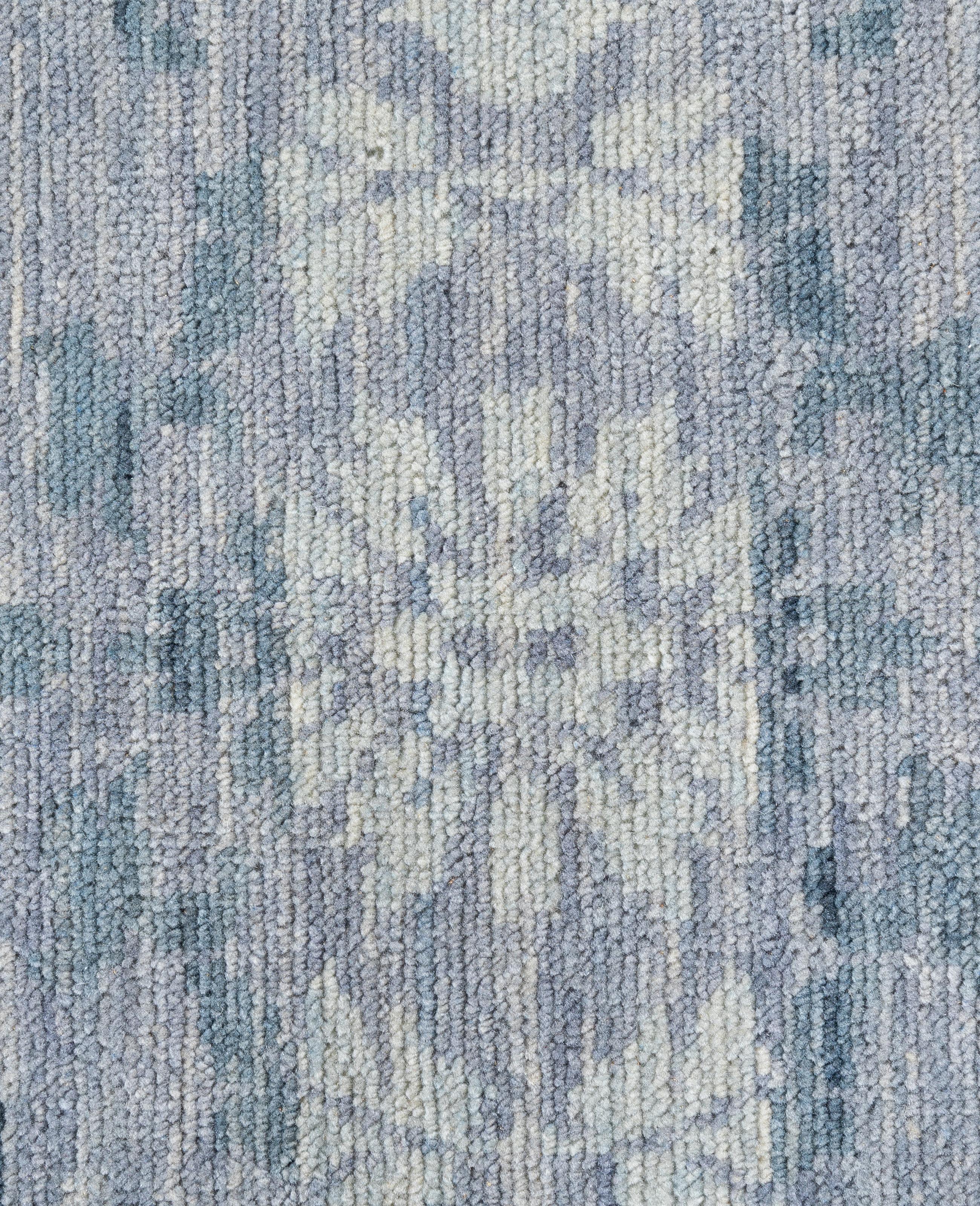 Indiano Traditional Abstract Wool Hand Knoted Gray Area Rugs 8' 0