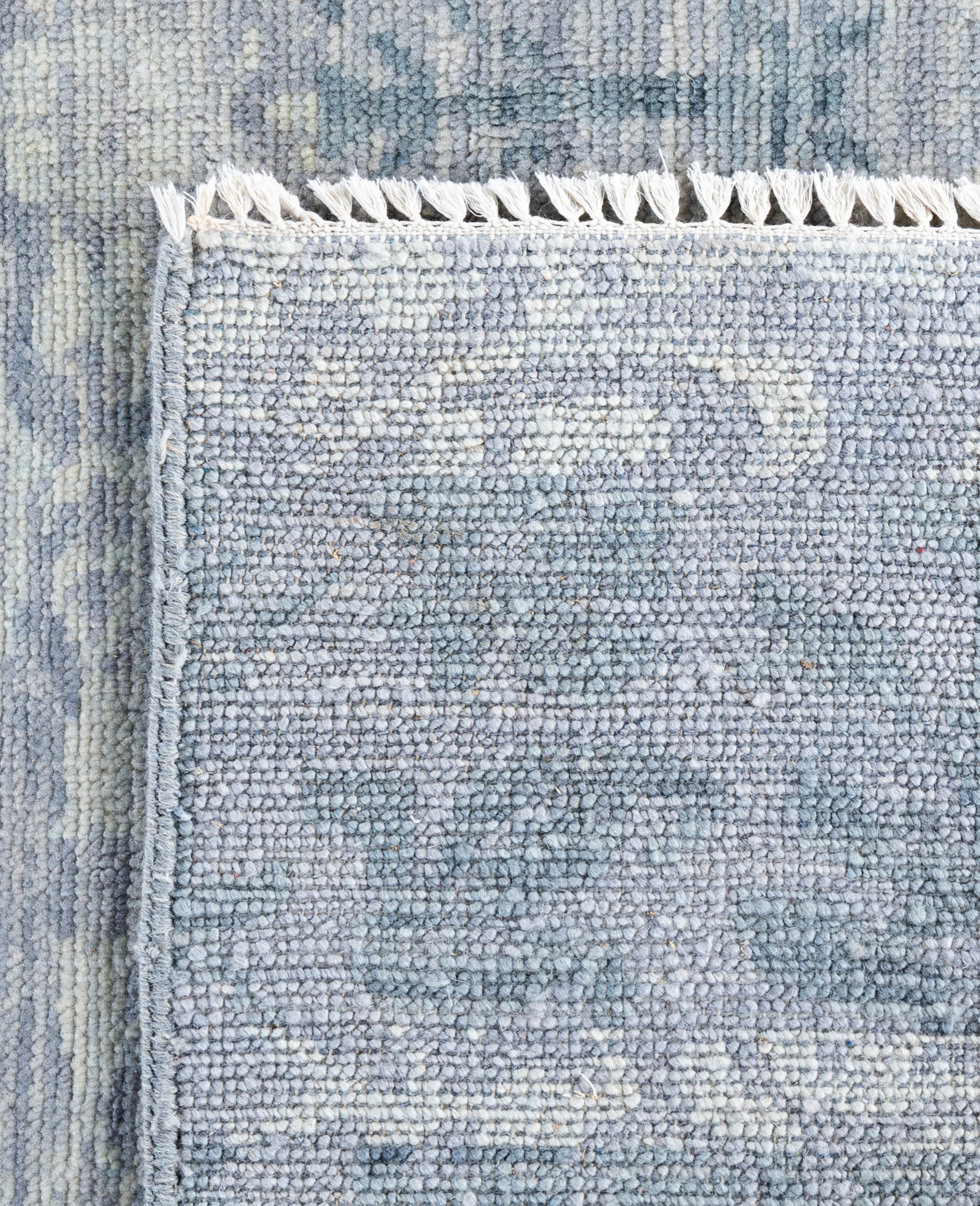 Traditional Abstract Wool Hand Knoted Gray Area Rugs 8' 0