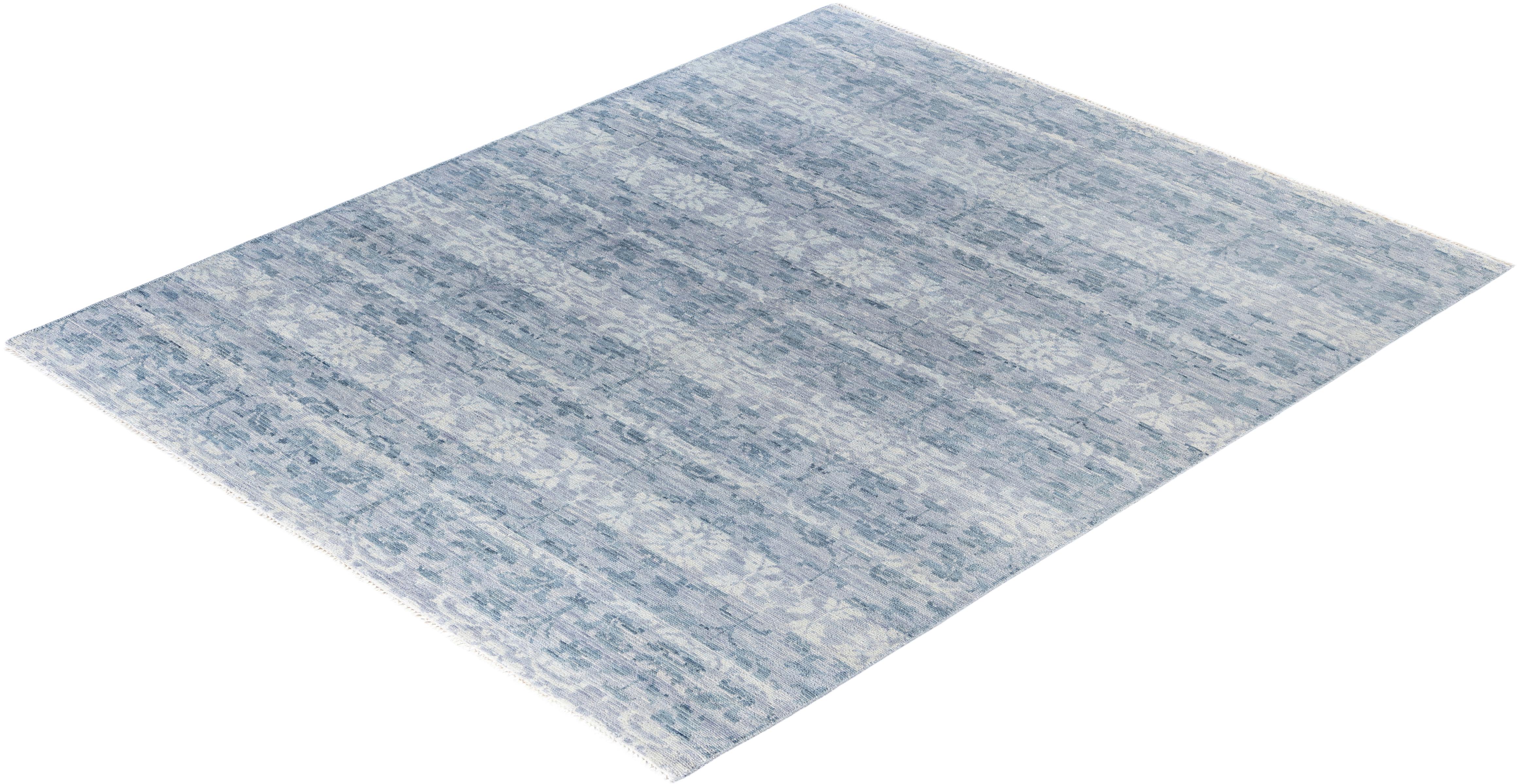 Traditional Abstract Wool Hand Knoted Gray Area Rugs 8' 0