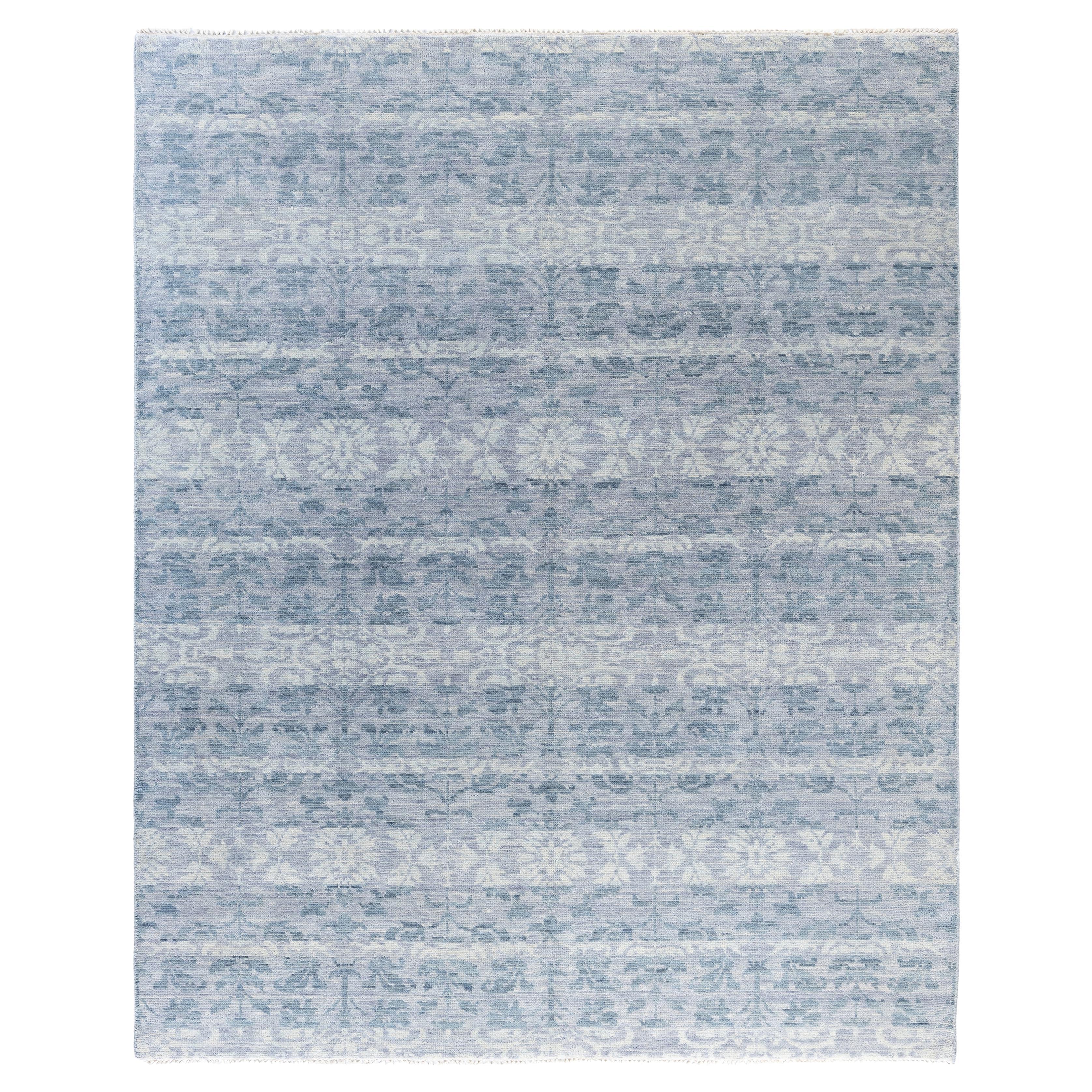 Traditional Abstract Wool Hand Knotted Gray Area Rug 8' 0" x 9' 8"