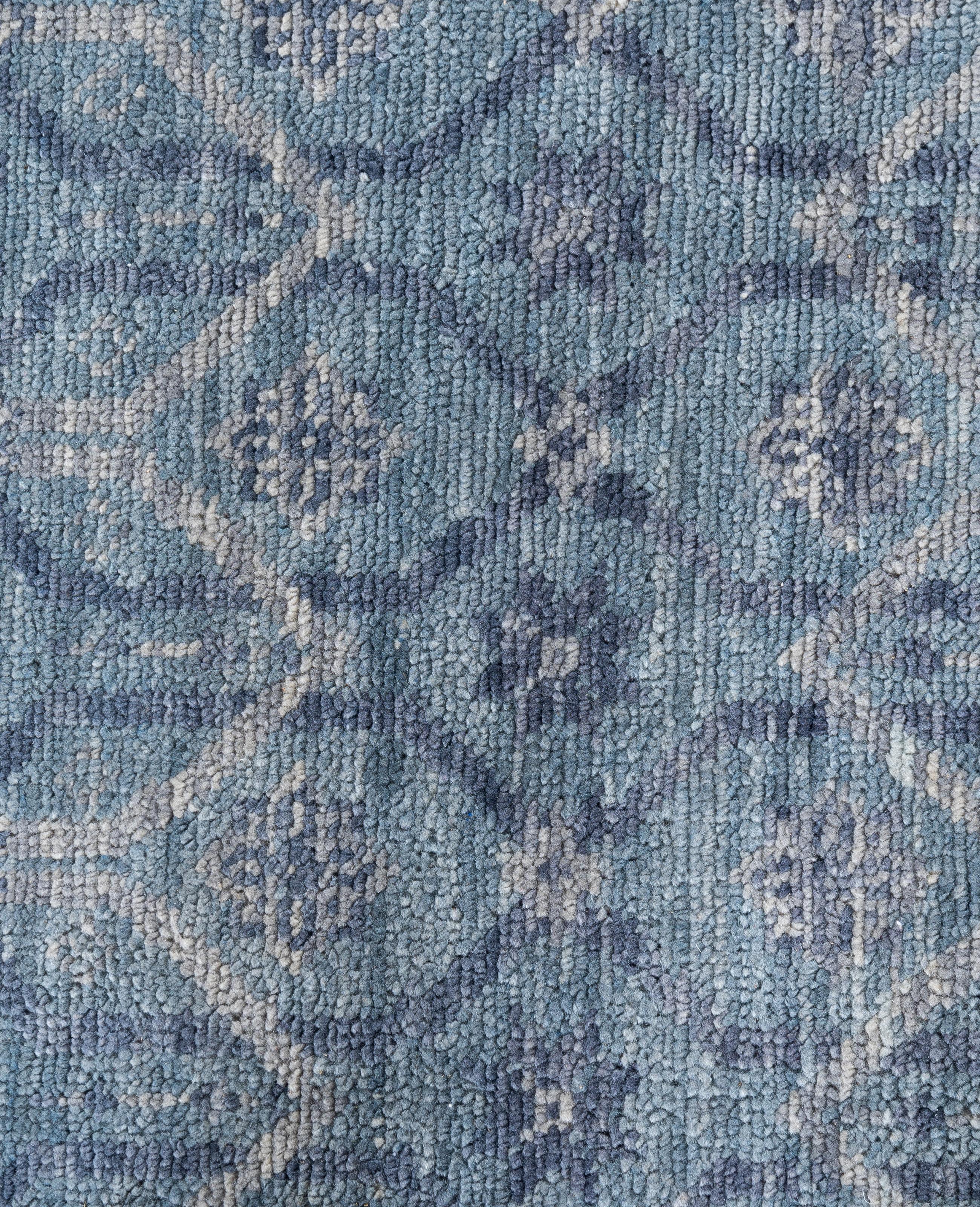 Indiano Traditional Abstract Wool Hand Knoted Gray Area Rugs 8' 1