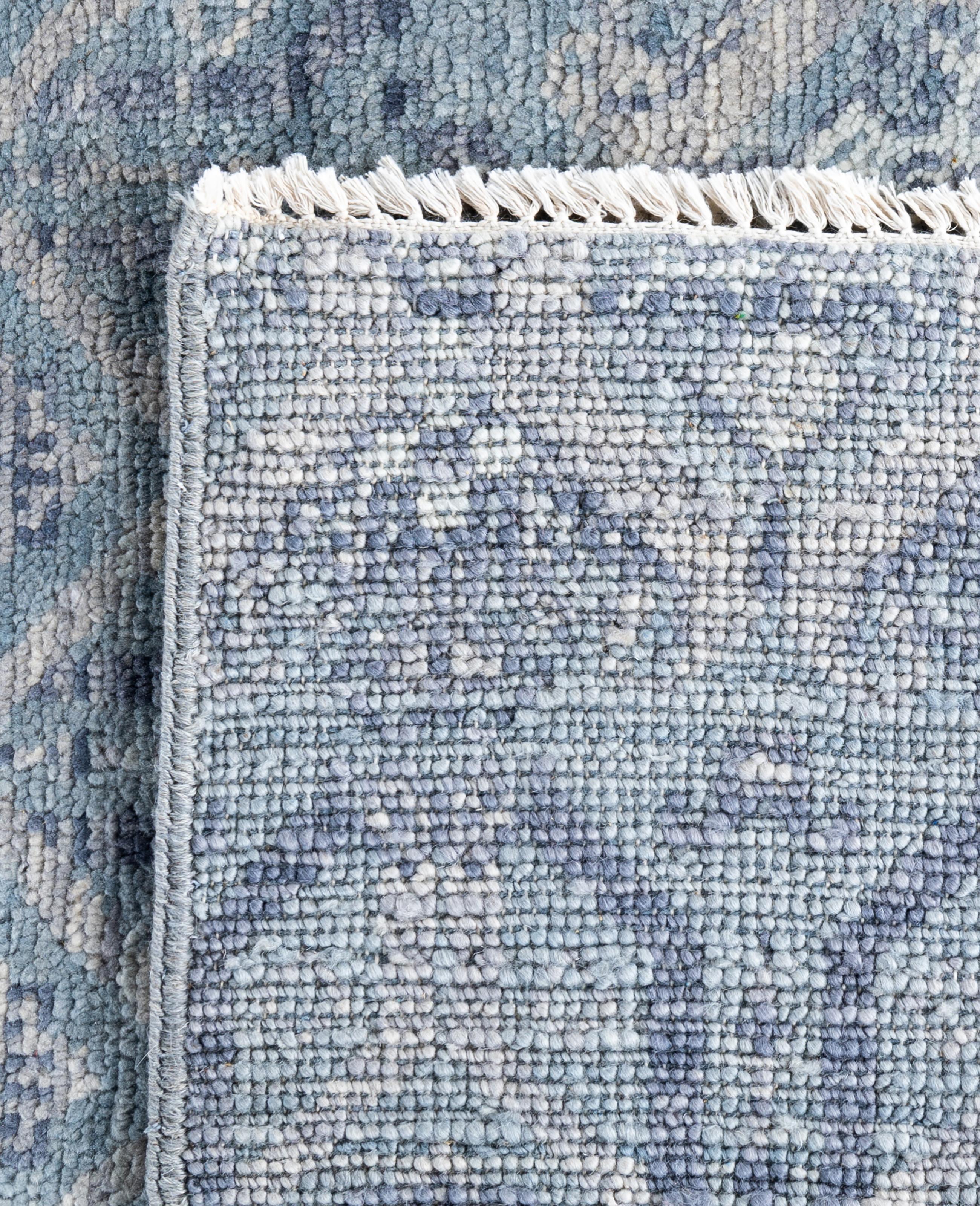 Traditional Abstract Wool Hand Knoted Gray Area Rugs 8' 1
