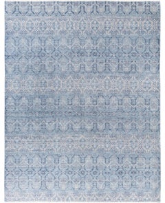 Tapis traditionnel abstrait noué à la main gris de 8' 1" x 10' 4"