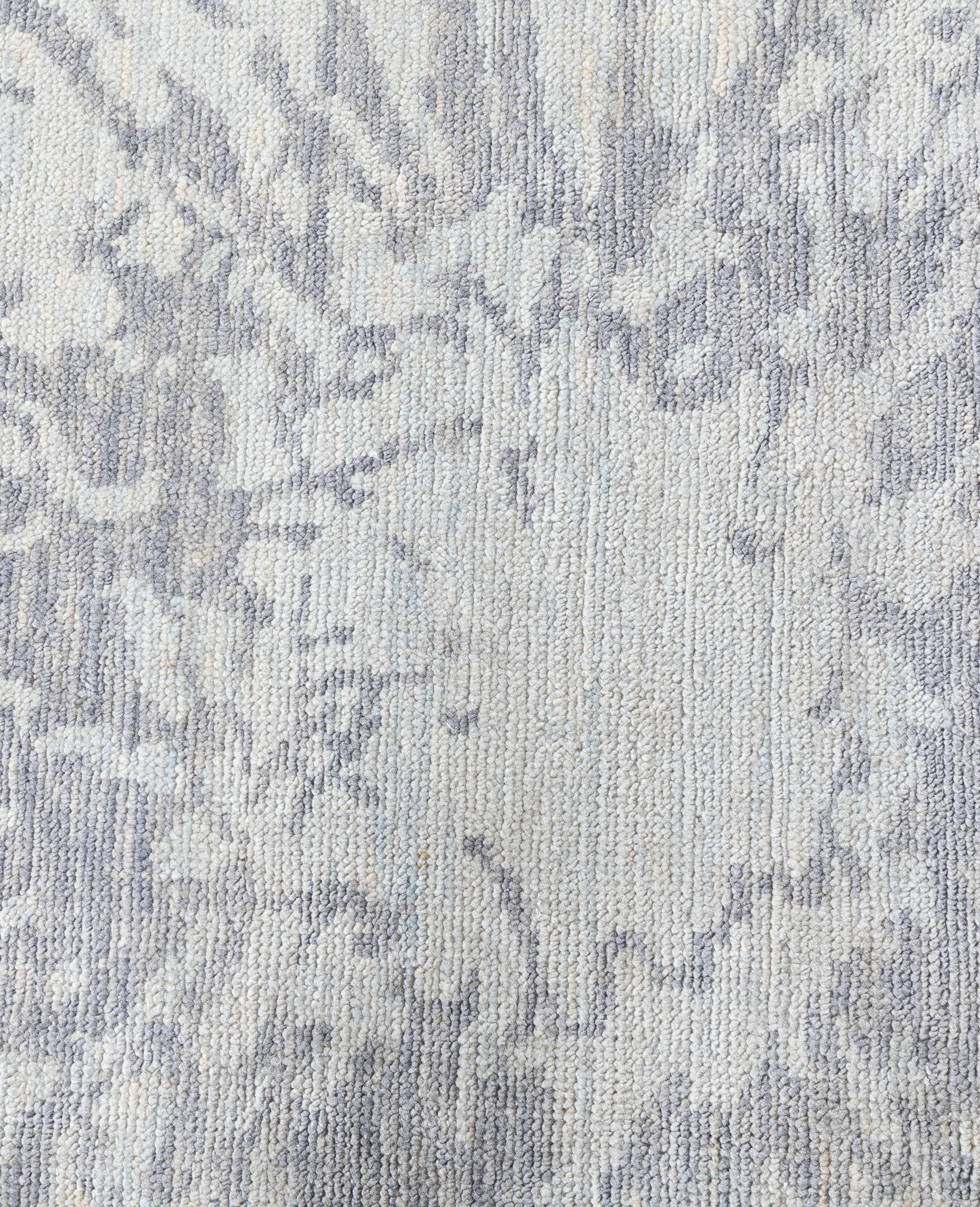 Indian Traditional Abstract Wool Hand Knotted Gray Area Rug 8' 1