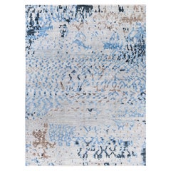 Traditional Abstract Wool Hand Knotted Gray Area Rugs 9' 1" x 12' 1"