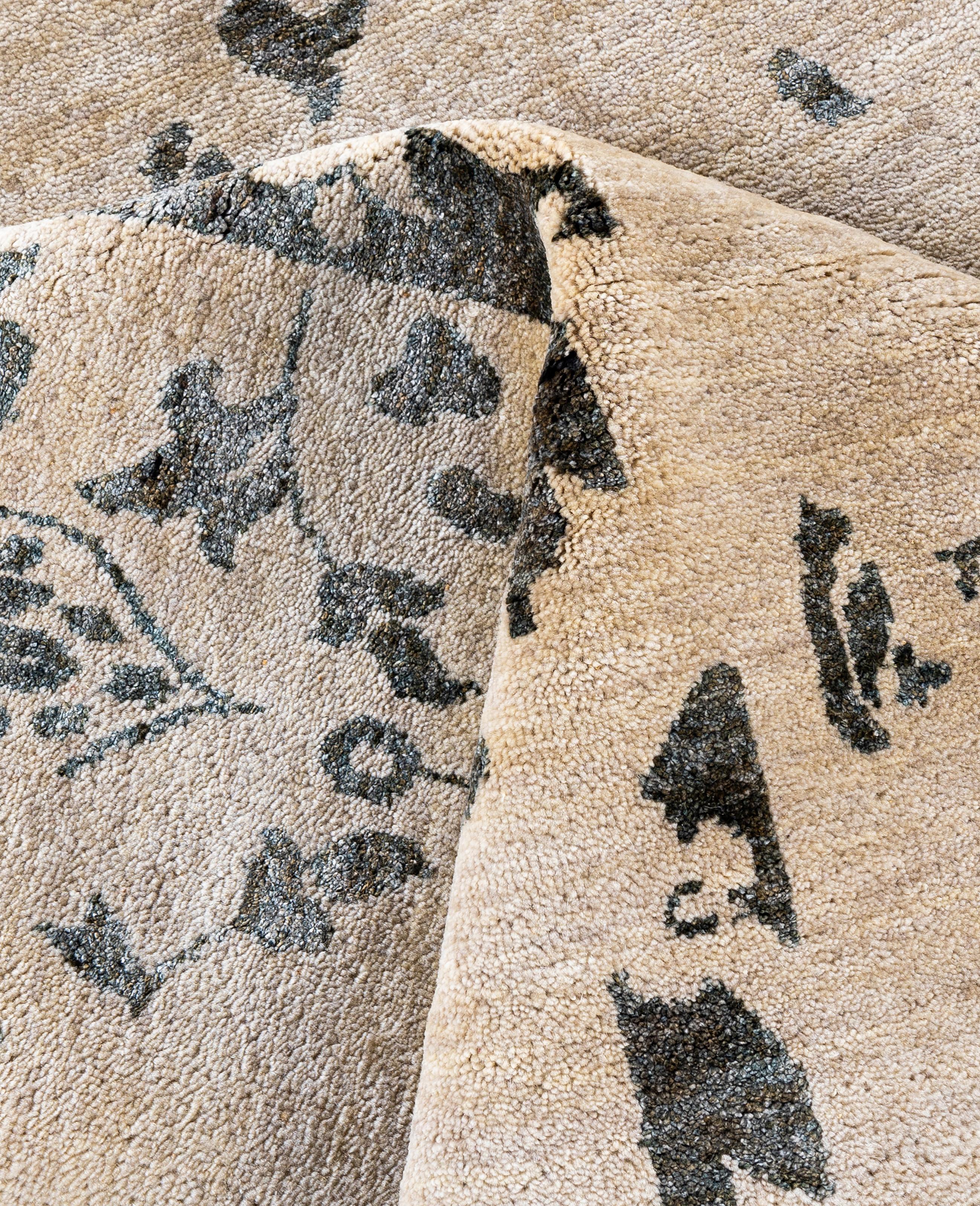 Lana Traditional Abstract Wool Hand Knoted Ivory Area Rugs 9' 4