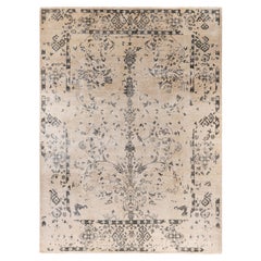 Traditional Abstract Wool Hand Knotted Ivory Area Rug 9' 4" x 12' 3"