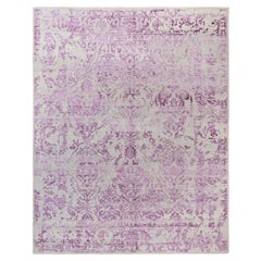 Traditioneller abstrakter handgeknüpfter Teppich aus Wolle und Seide in Beige 8' 0" x 9' 10"