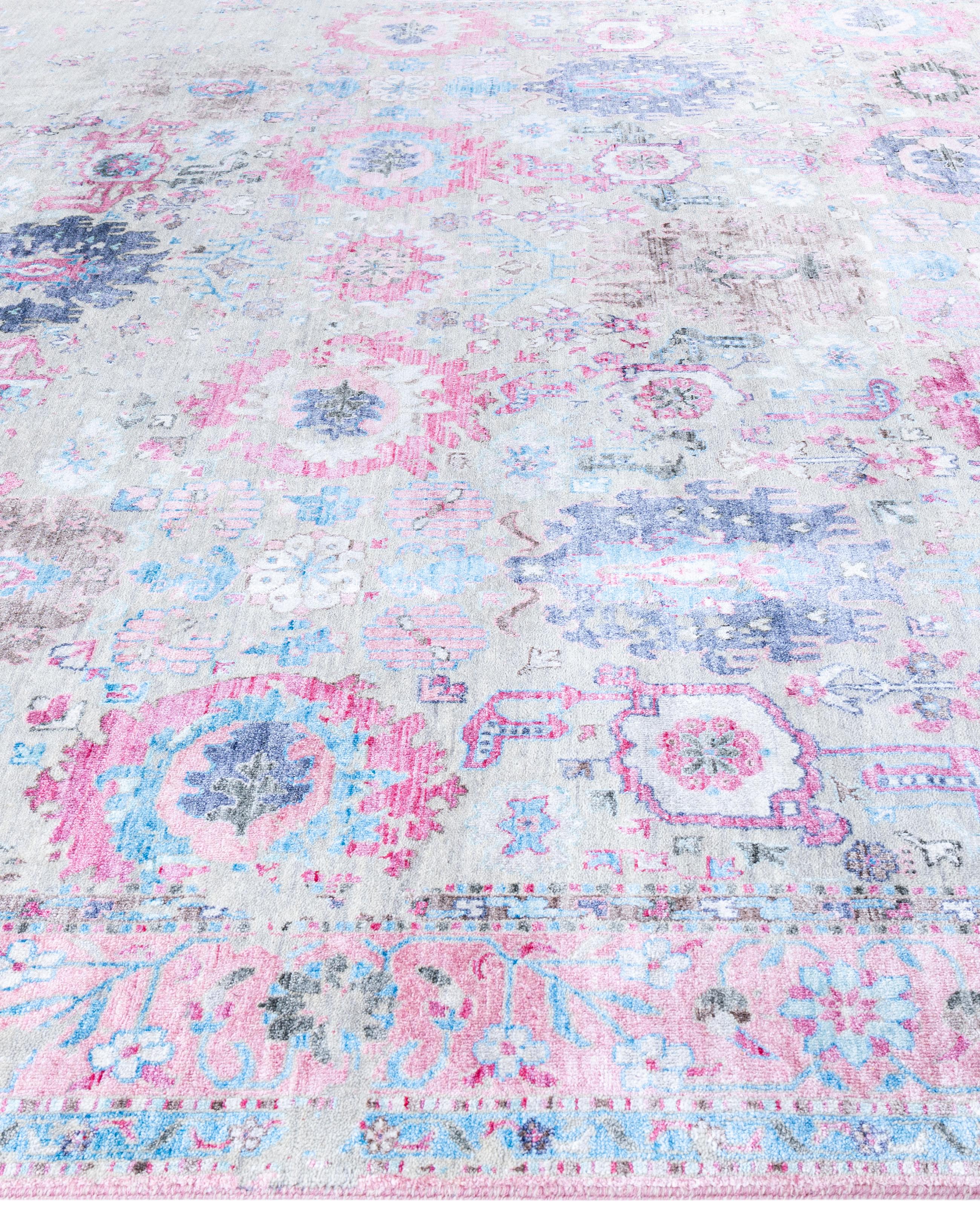 Noué à la main Tapis traditionnel abstrait beige noué à la main 9' 1