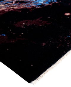 Traditional Abstract Wool, Silk Hand Knotted Black Area Rug 8' 2" x 10' 2"