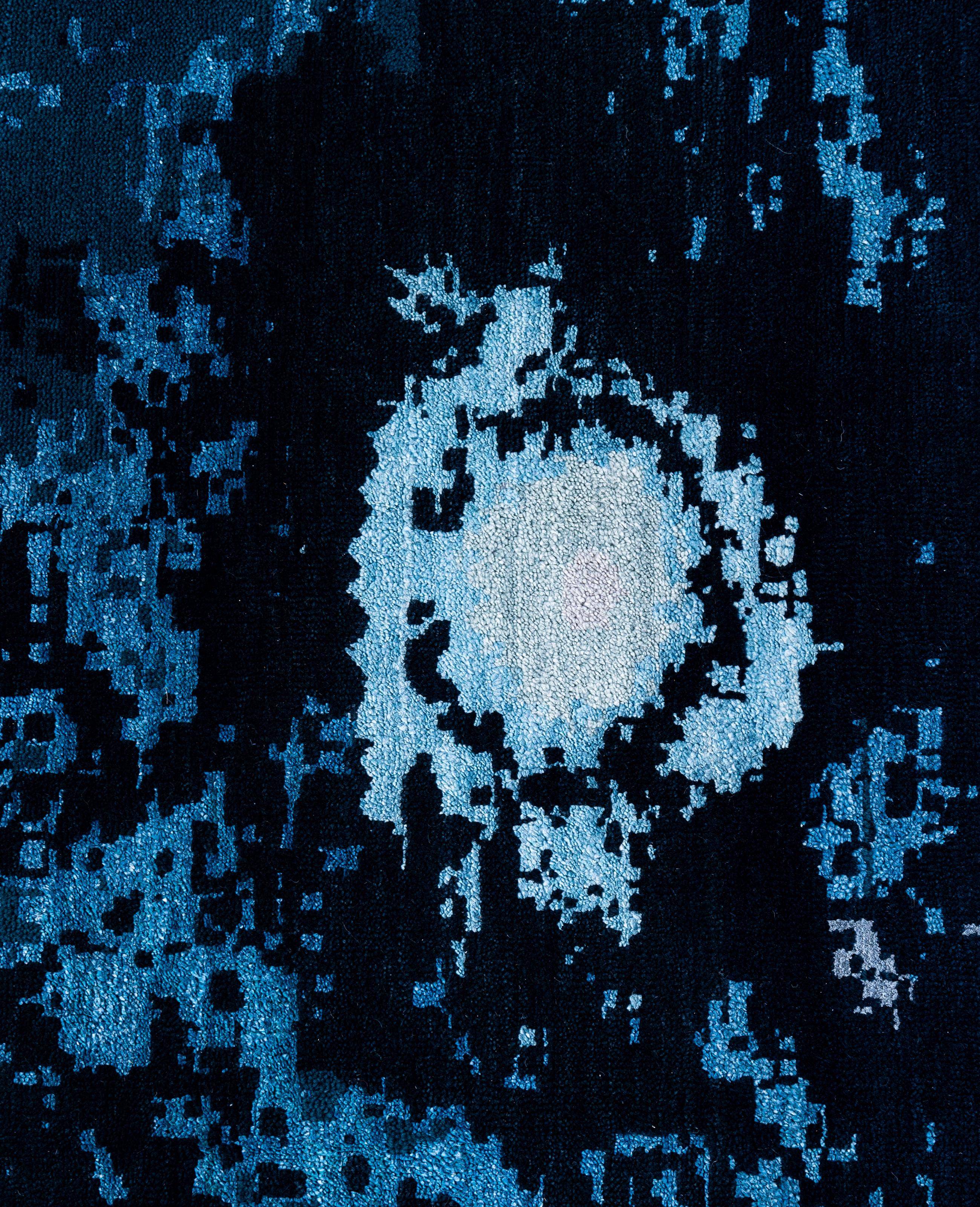 Indiano Traditional Abstract Wool, Silk Hand Knoted Blue Area Rugs 9' 3