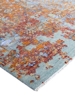Traditional Abstract Wool, Silk Hand Knotted Brown Area Rug 8' 1" x 10' 4"