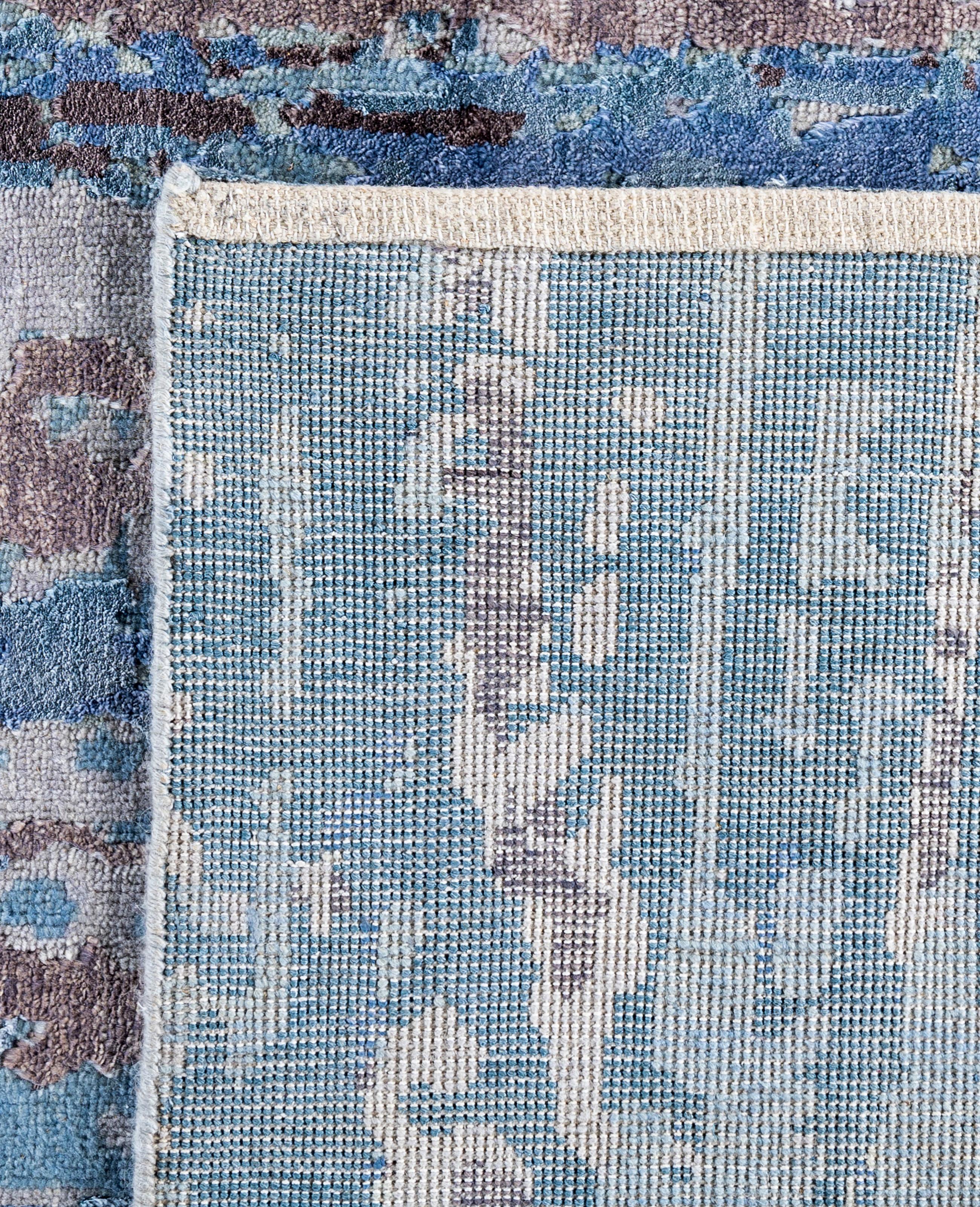 Traditional Abstract Wool, Silk Hand Knoted Brown Area Rugs 8' 1