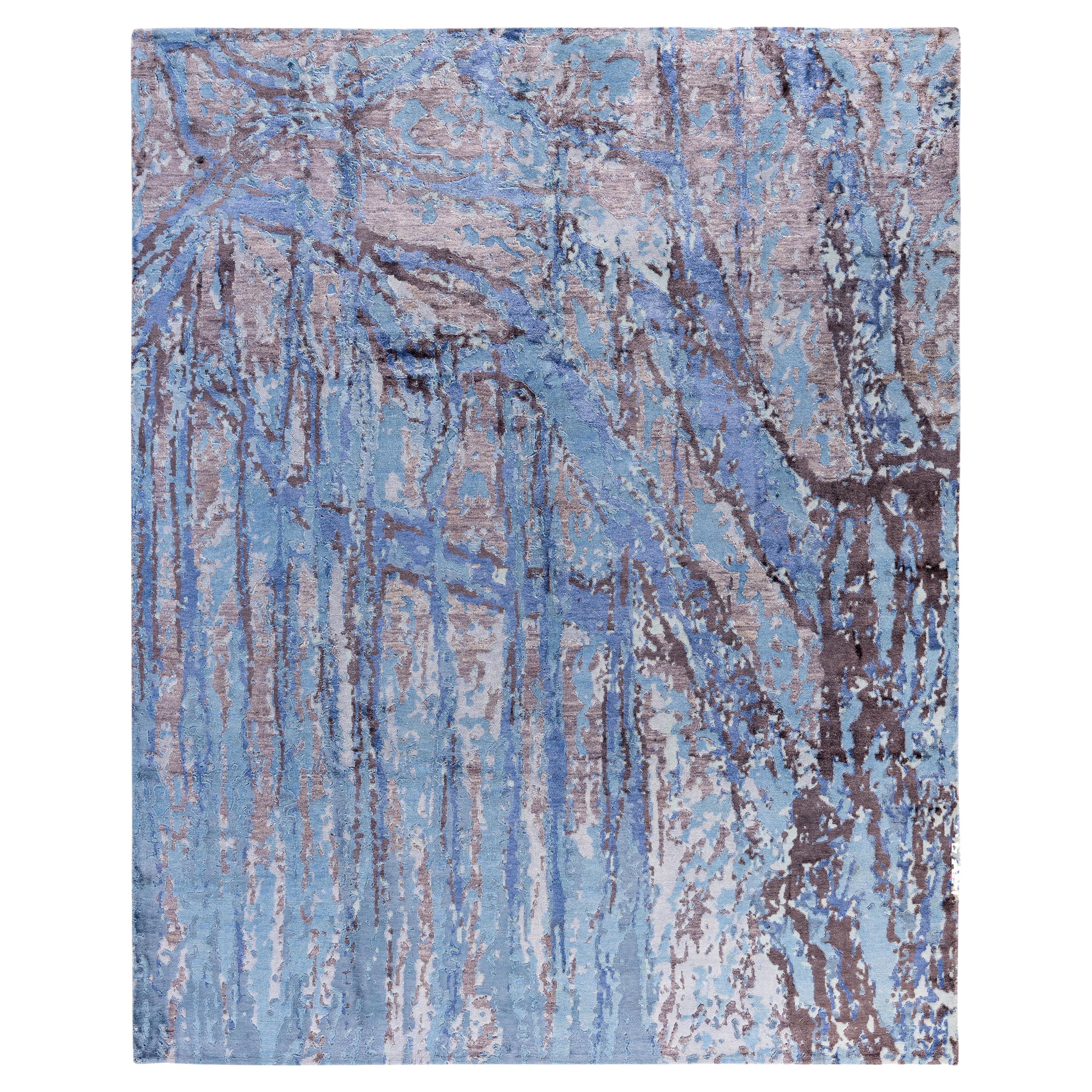 Traditional Abstract Wool, Silk Hand Knoted Brown Area Rugs 8' 1" x 9' 10"