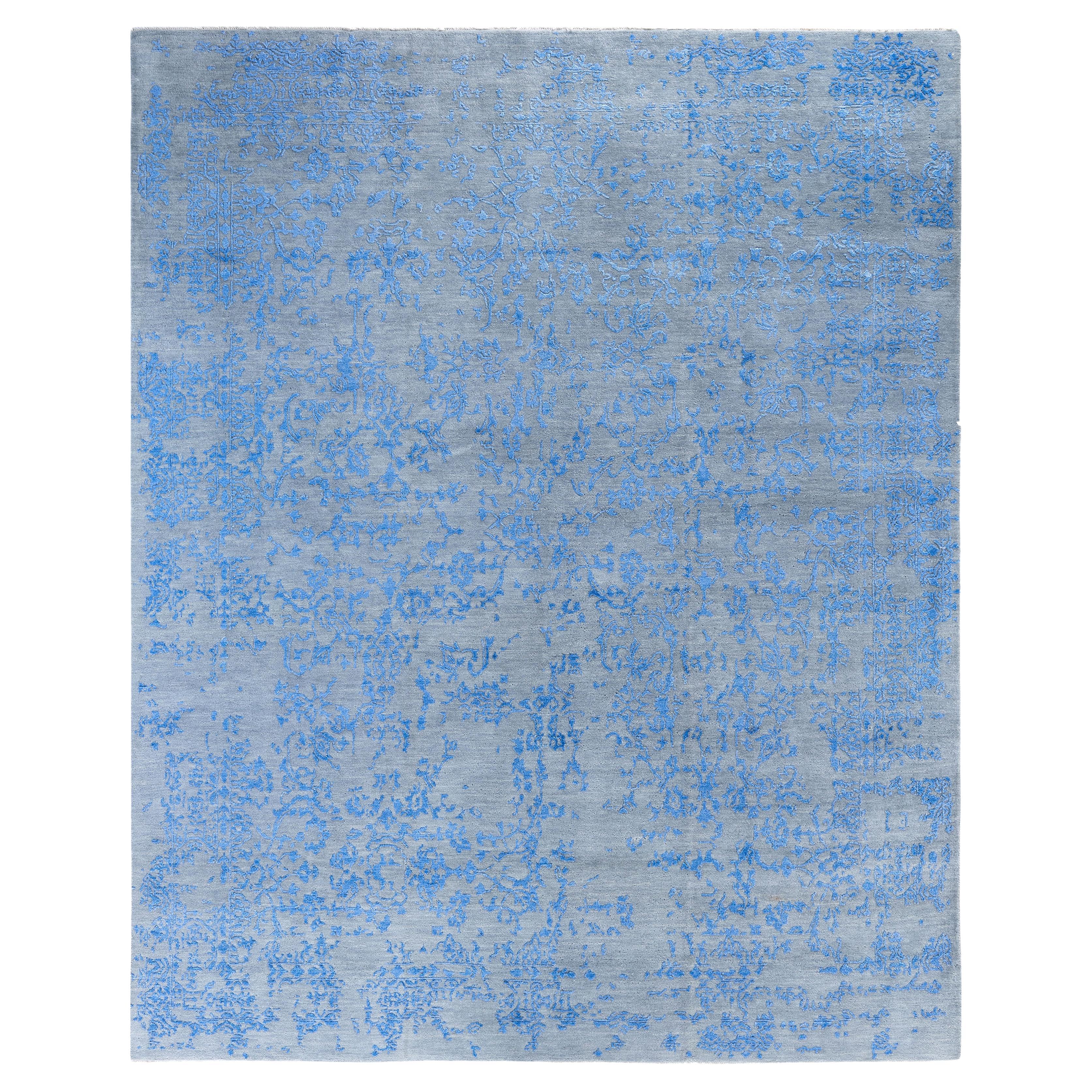 Traditional Abstract Wool, Silk Hand Knotted Gray Area Rugs 8' 0" x 9' 10"