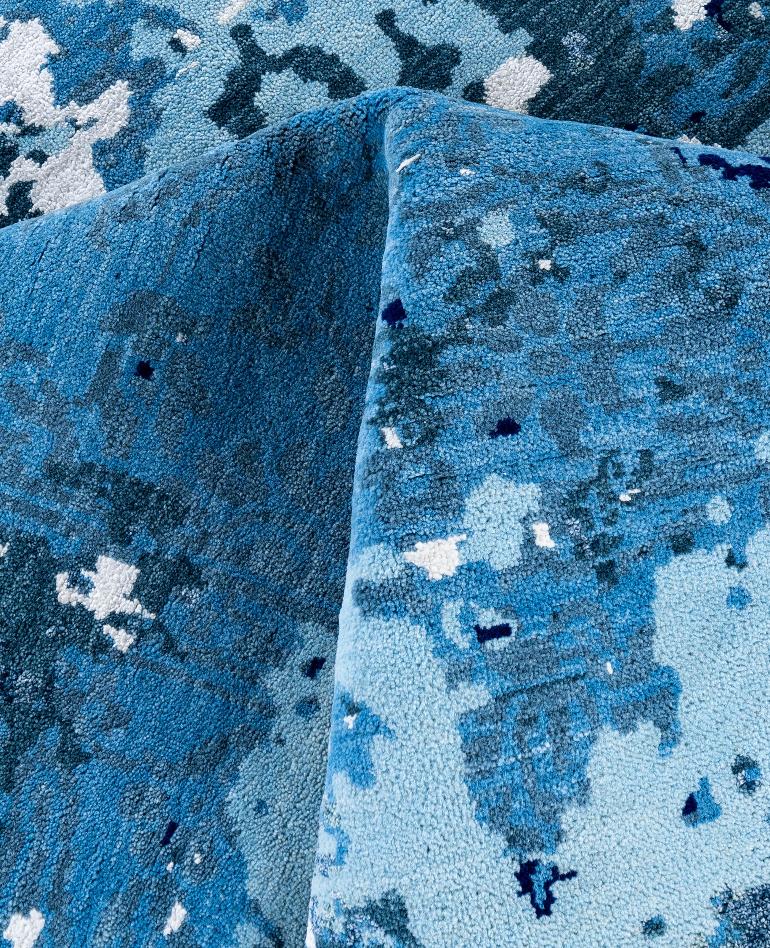 Lana Traditional Abstract Wool, Silk Hand Knotted Gray Area Rugs 8' 1