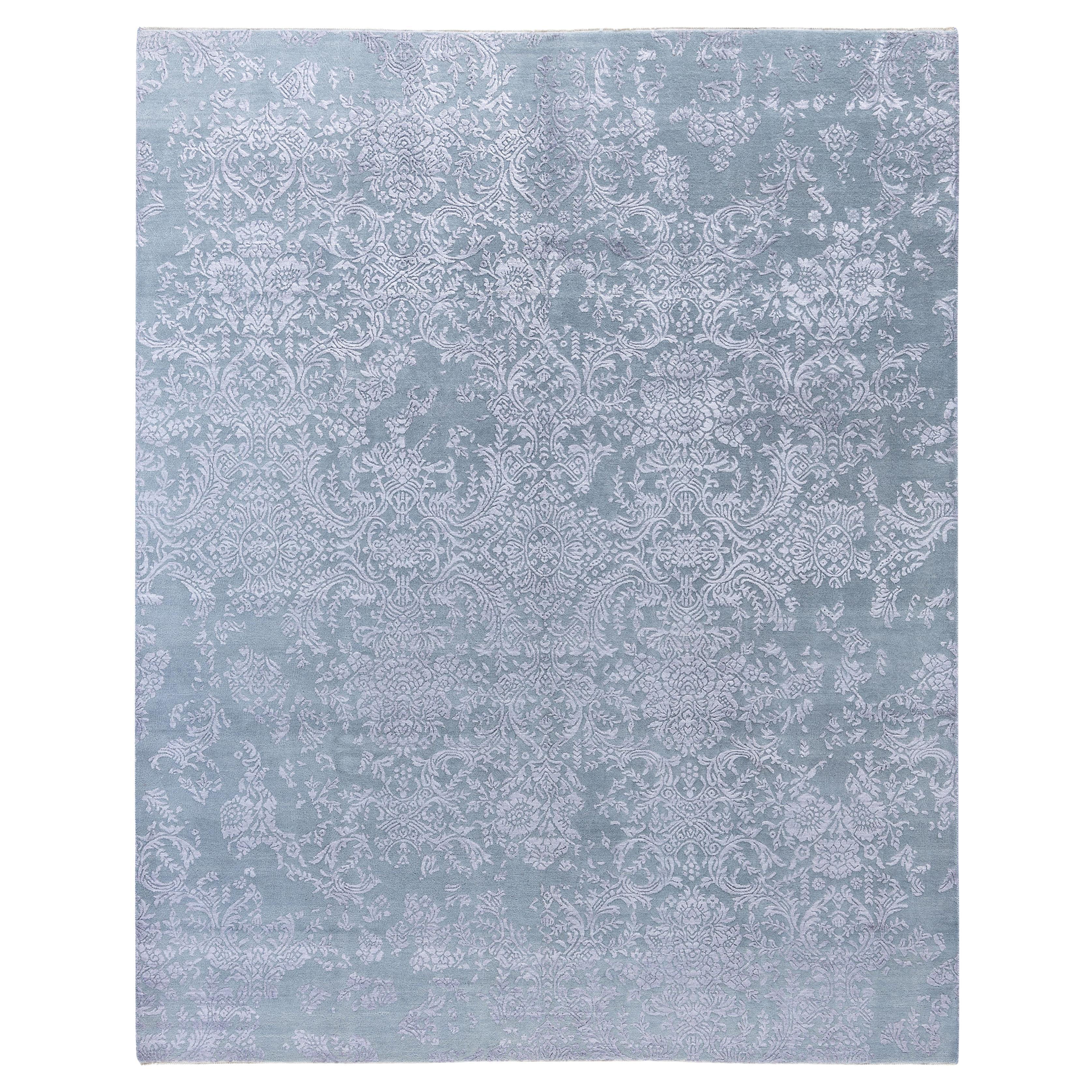 Traditional Abstract Wool, Silk Hand Knotted Gray Area Rugs 8' 1" x 9' 10"