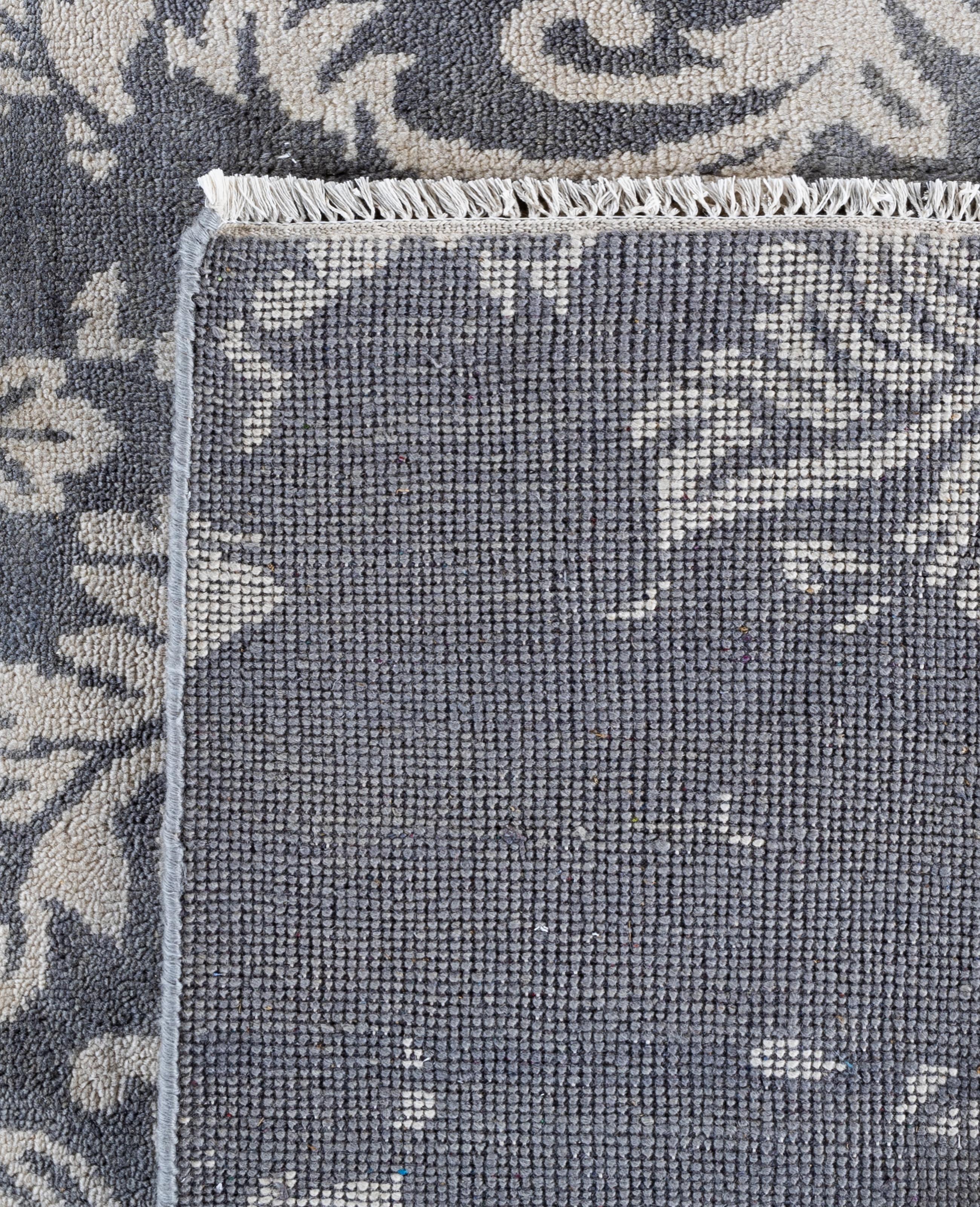 Traditional Abstract Wool, Silk Hand Knotted Gray Area Rugs 8' 10