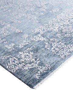 Traditional Abstract Wool, Silk Hand Knotted Gray Area Rug 8' 10" x 12' 0"