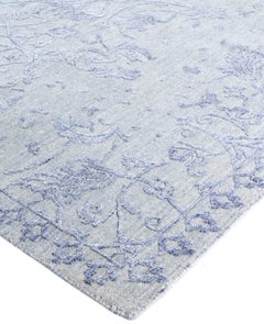 Traditional Abstract Wool, Silk Hand Knotted Gray Area Rug 8' 10" x 12' 1"