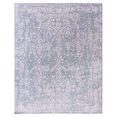Traditional Abstract Wool, Silk Hand Knotted Gray Area Rugs 8' 2" x 10' 1"