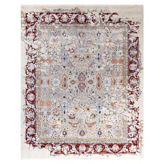 Traditional Abstract Wool, Silk Hand Knotted Gray Area Rugs 8' 2" x 10' 1"