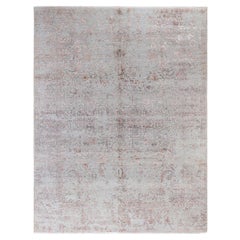 Traditional Abstract Wool, Silk Hand Knotted Gray Area Rugs 8' 2" x 10' 3"