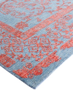 Traditional Abstract Wool, Silk Hand Knotted Gray Area Rug 8' 3" x 10' 2"