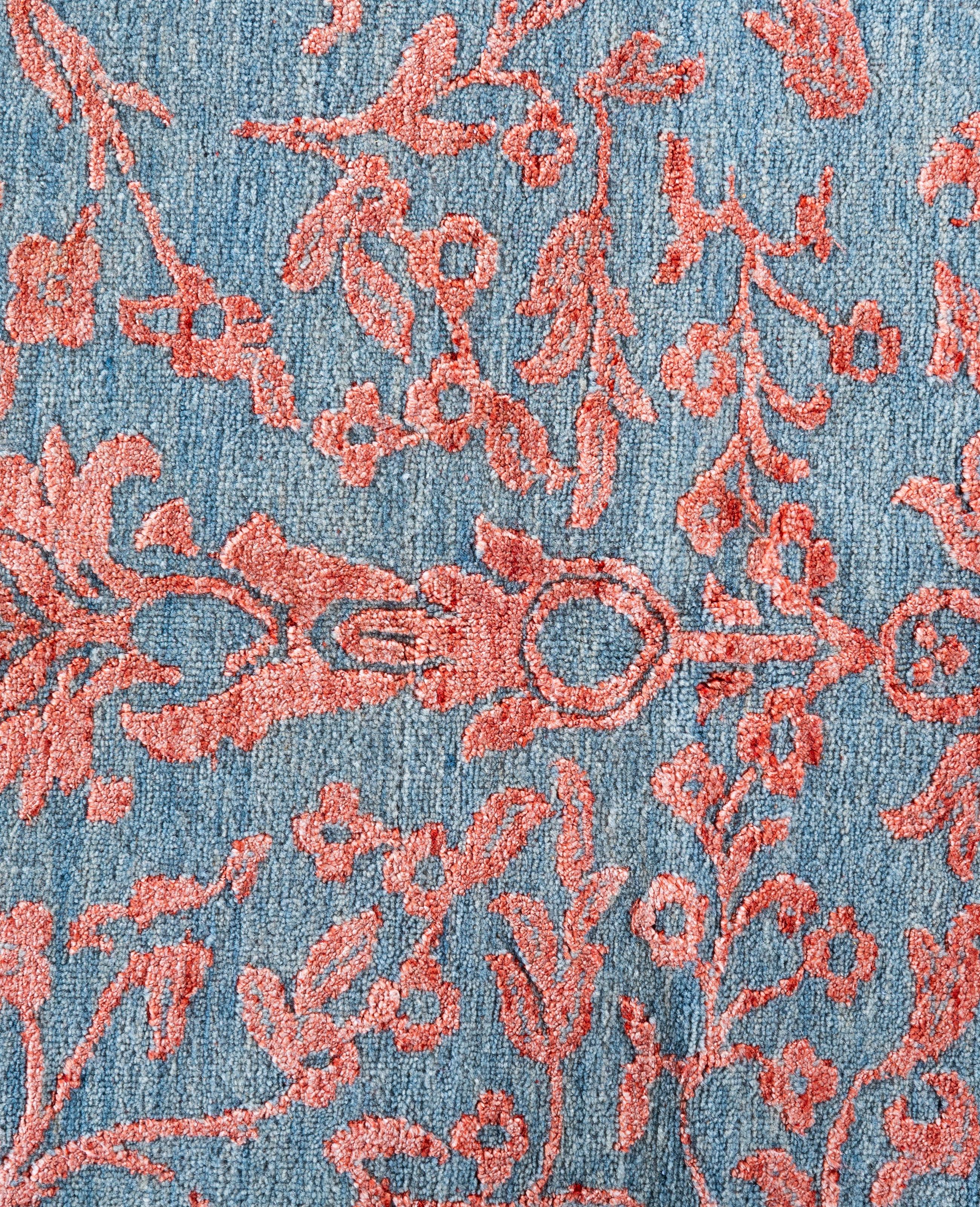 Indiano Traditional Abstract Wool, Silk Hand Knoted Gray Area Rugs 8' 3