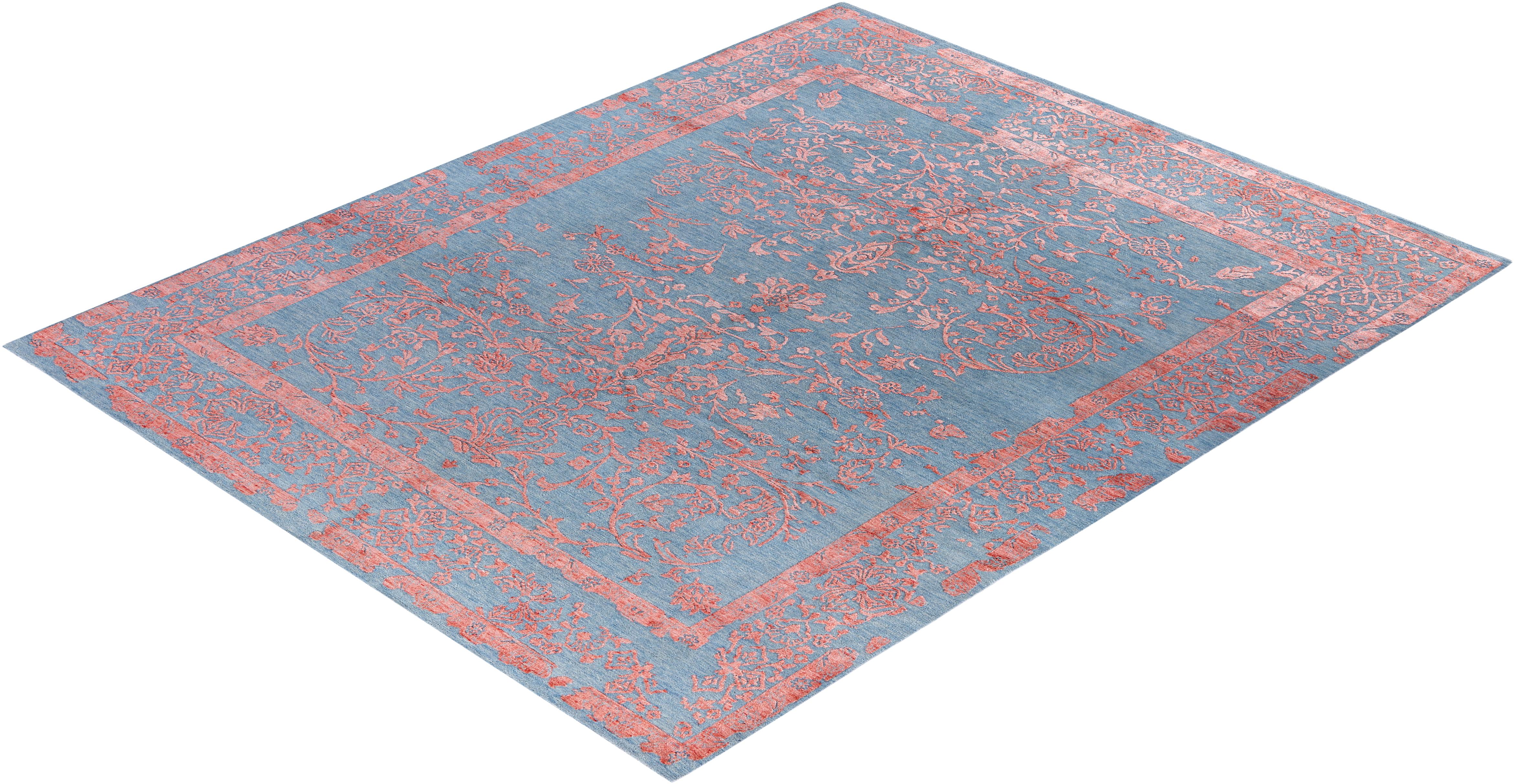 Traditional Abstract Wool, Silk Hand Knoted Gray Area Rugs 8' 3