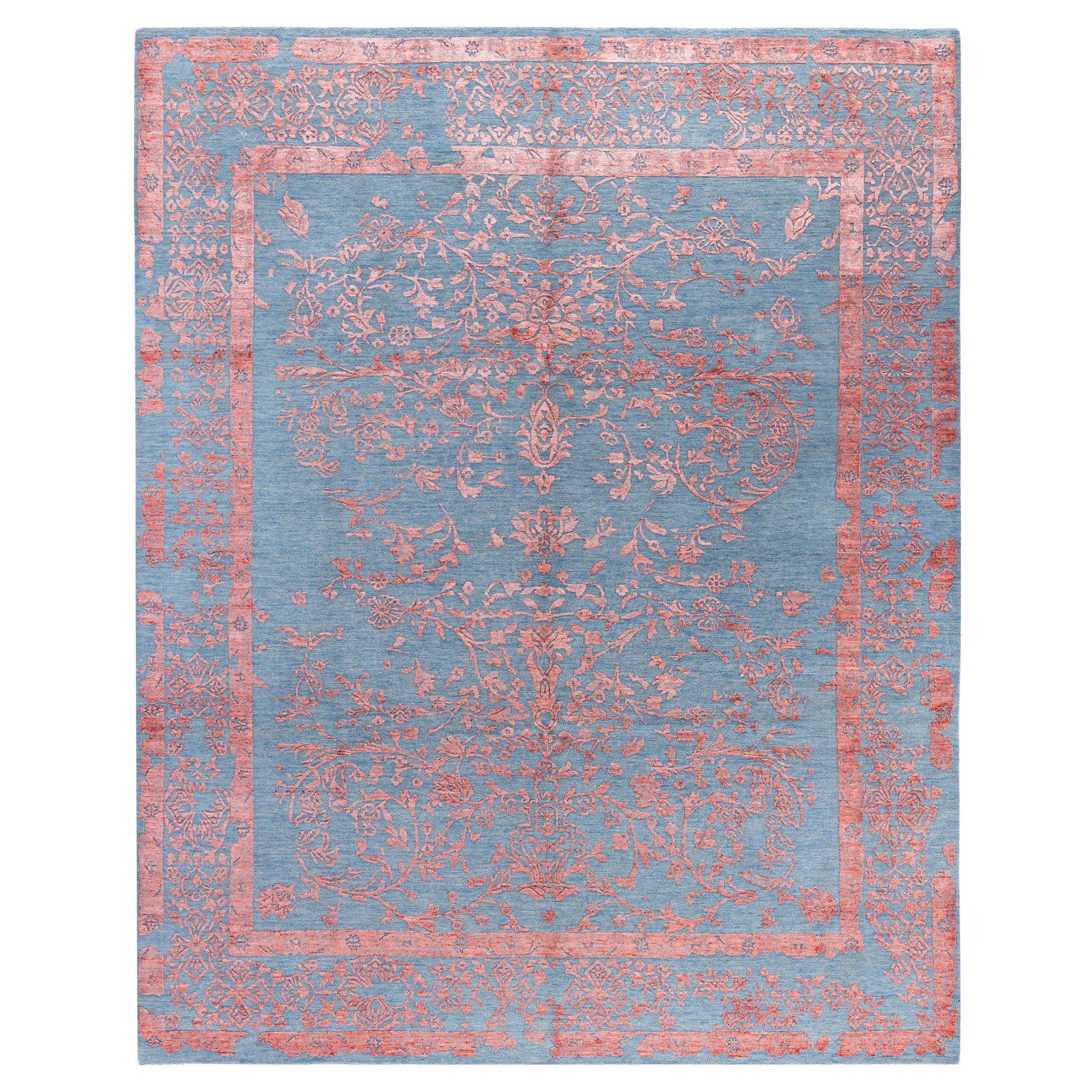 Traditional Abstract Wool, Silk Hand Knoted Gray Area Rugs 8' 3" x 10' 2"