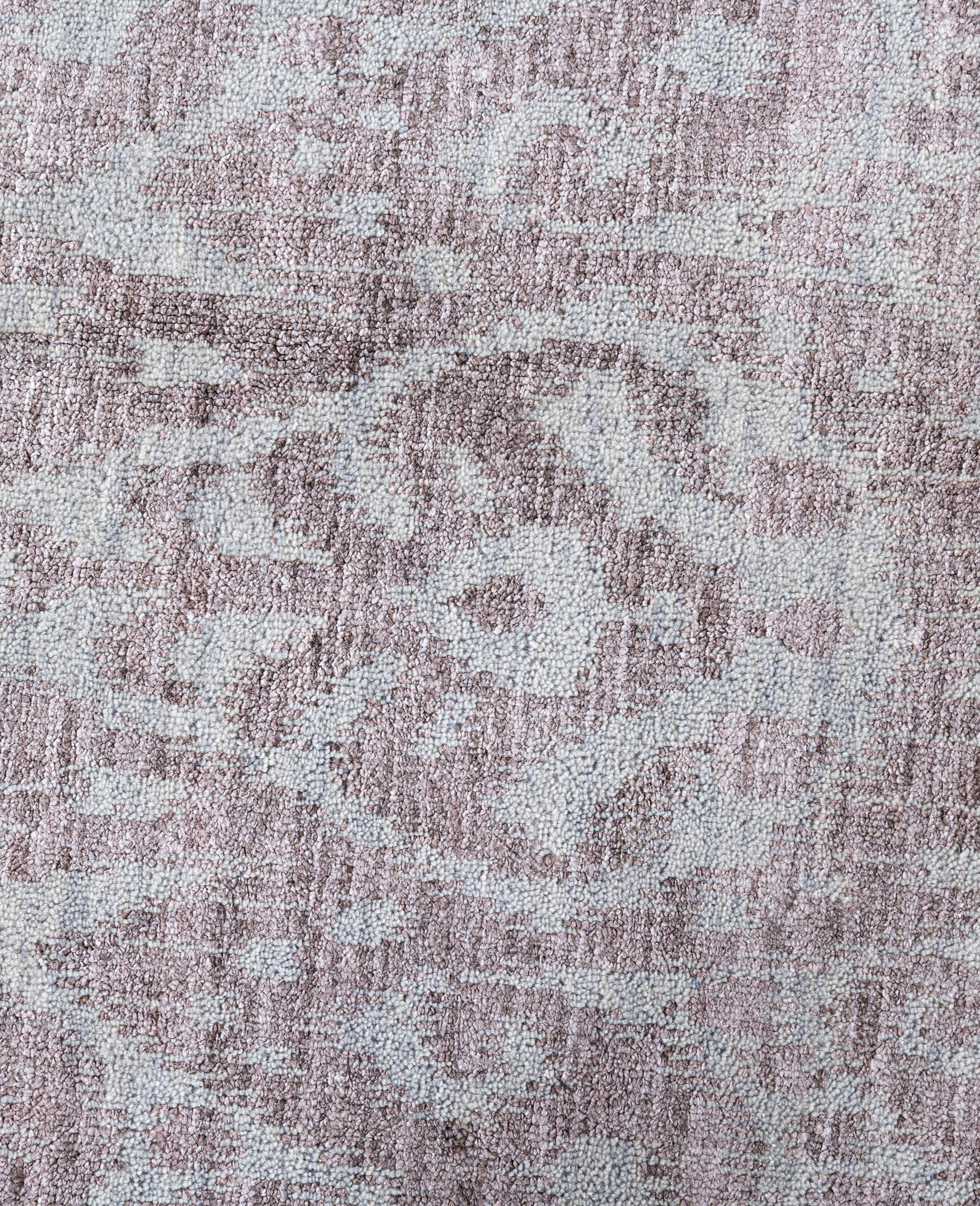 Indiano Traditional Abstract Wool, Silk Hand Knotted Gray Area Rugs 9' 0