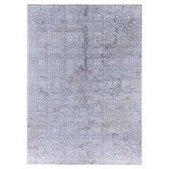 Traditional Abstract Wool, Silk Hand Knotted Gray Area Rugs 9' 0" x 12' 3"